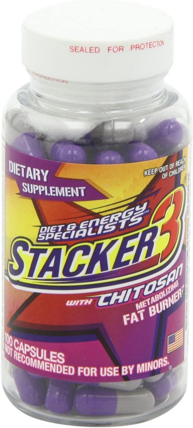 Stacker 3 Metabolizing Fat Burner with Chitosan, Capsules, 100Count Bottle
