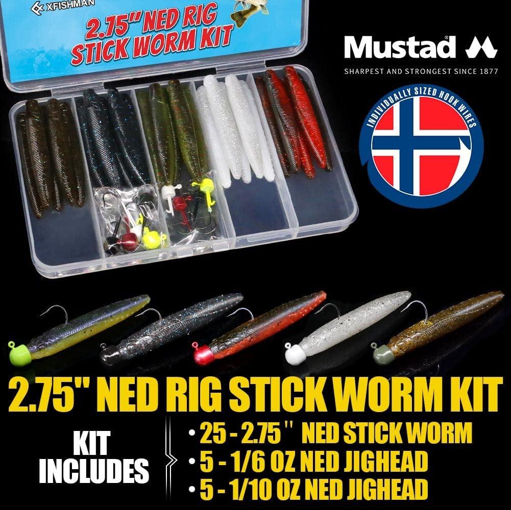 Ned-Rig-Kit-Finesse-Baits-Soft-Plastic-Worms-Fising-Lure for Bass