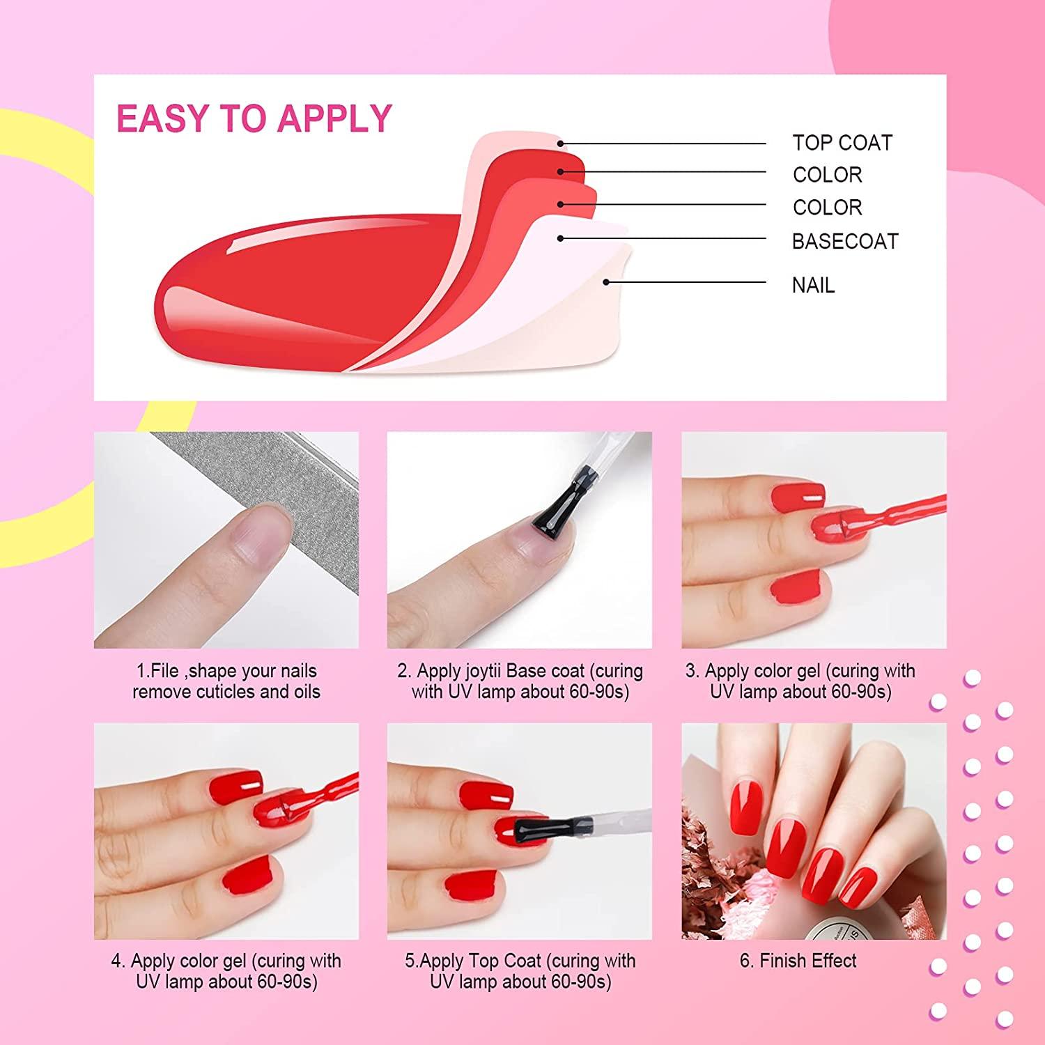 10ML Gel Base and Top Coat Nail Polish, 3PCS No Wipe High ...