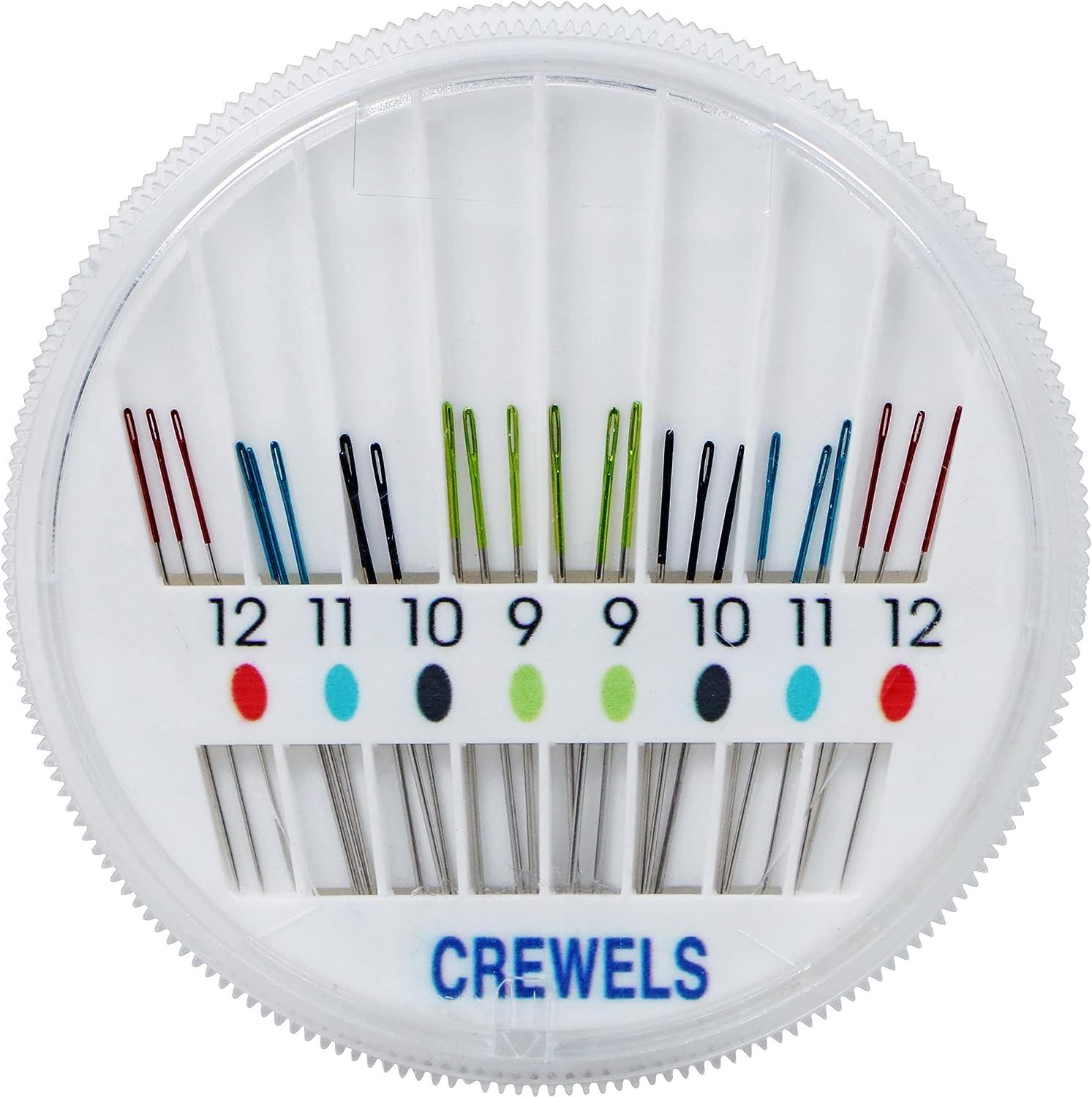 SINGER Crewel Needles in Dial Compact Assorted Sized Sewing Needles Sizes 9 10 11 12 Set of 24