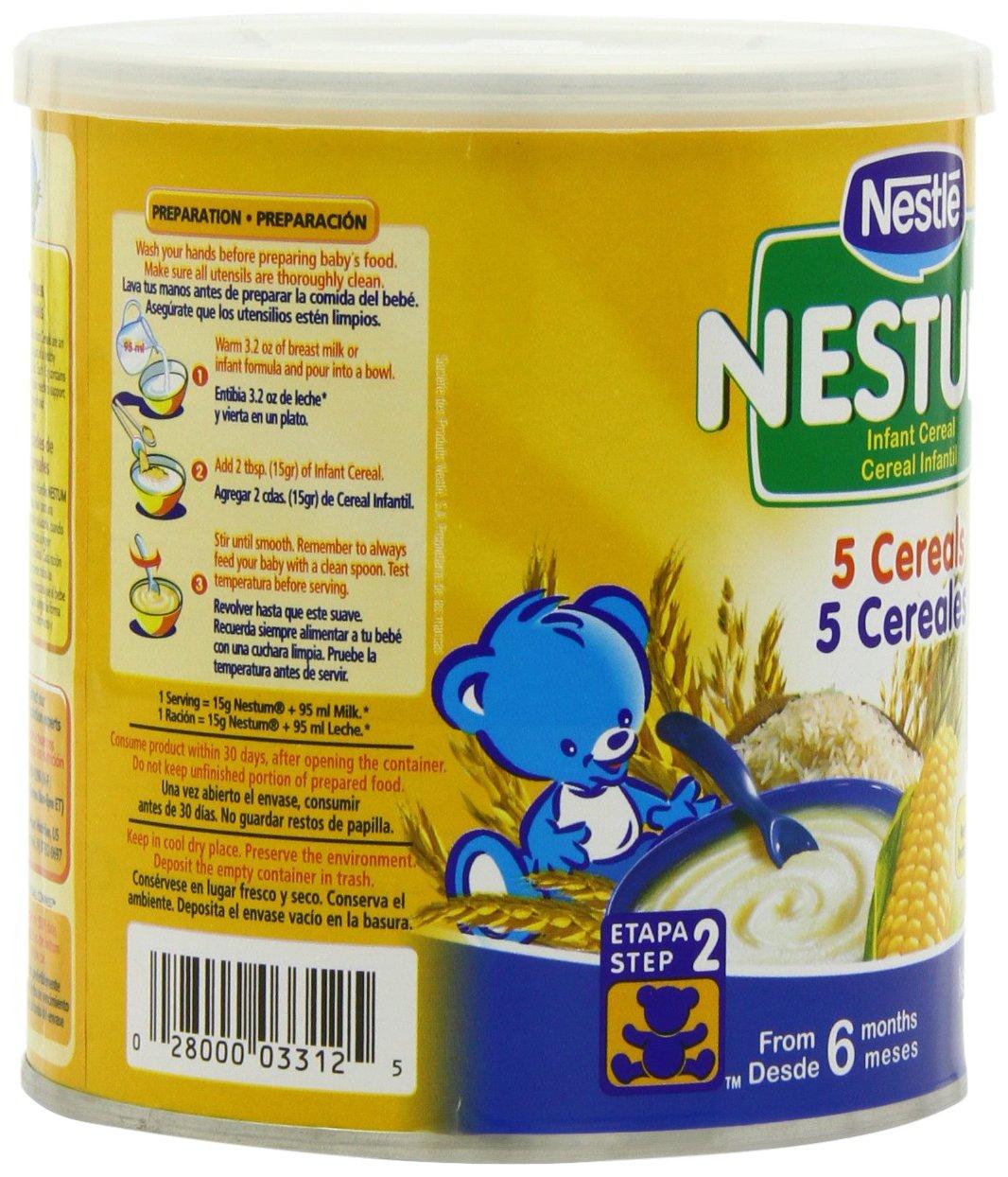 Nestle Nestum Infant Cereal, 5 Cereals, 10.6 oz (Pack of 12)