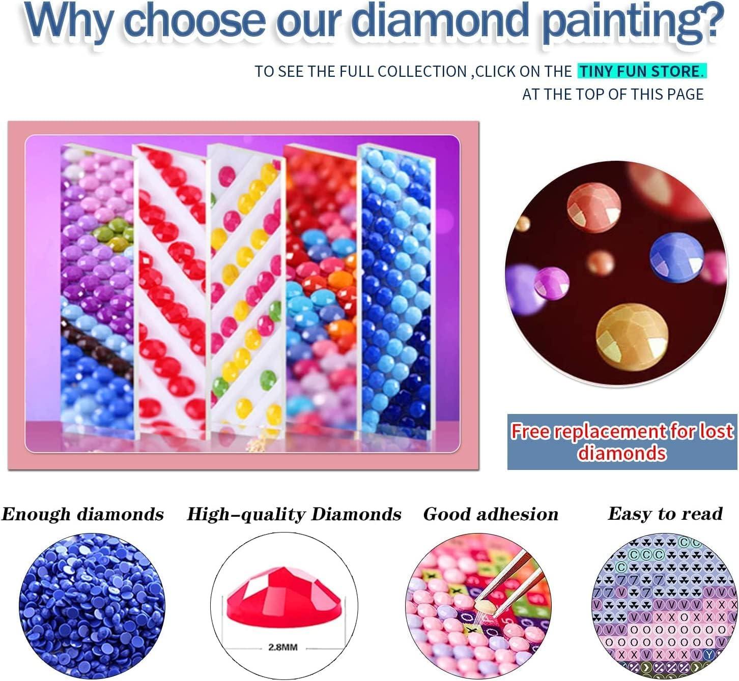 TINY FUN Diamond Painting Kits for Adults&Kids DIY 5D Diamond Art Paint  with Round Diamonds Full Drill Cow Gem Art Painting Kit for Home Wall Decor  Gifts(12x16inch/30 40cm)