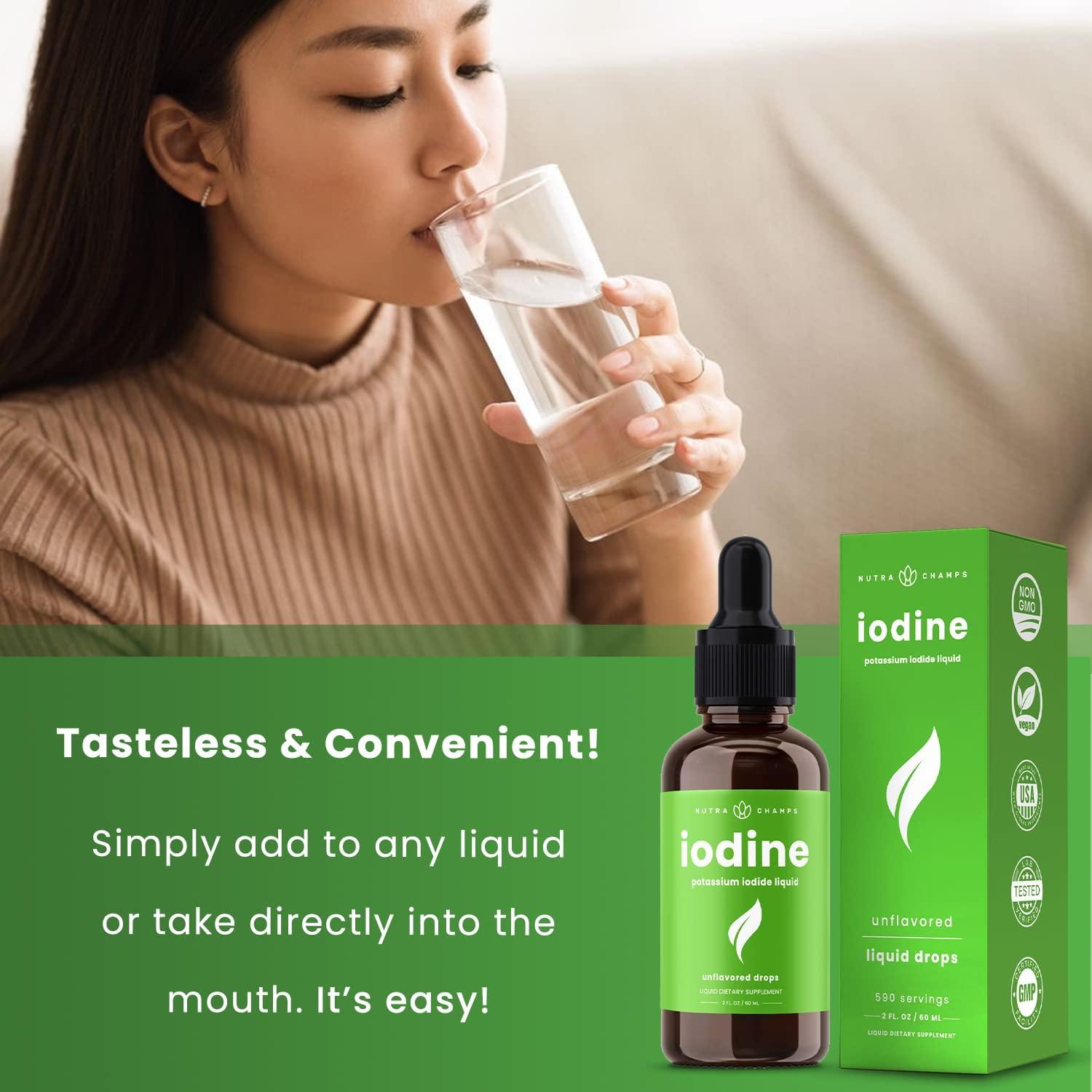 Iodine Drops - Vegan Liquid Supplement for Thyroid Health & Hormone