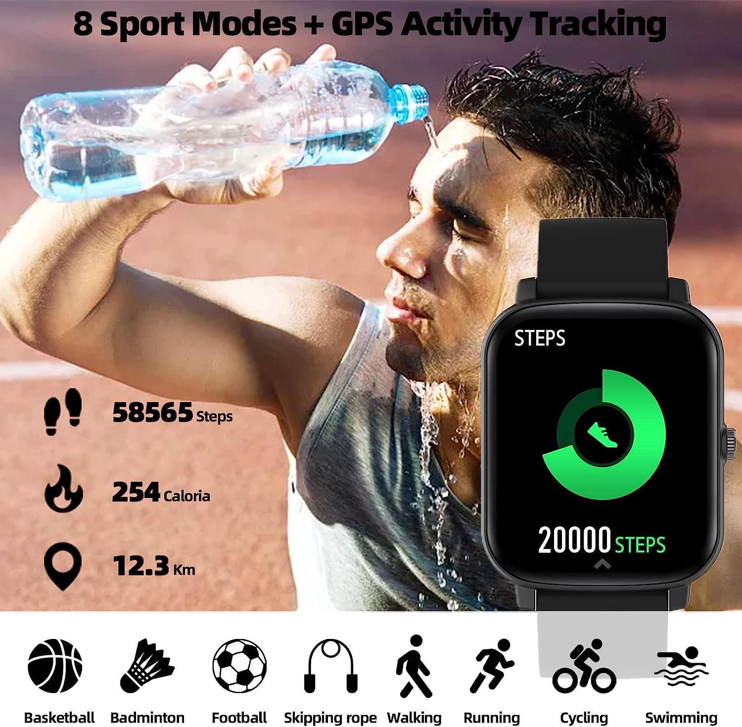 Smart Watch (Answer/Make Call), 1.7 Smartwatch Fitness Tracker for Android  and iOS Phones with Heart Rate Sleep Tracking, 28 Sport Modes, Blood