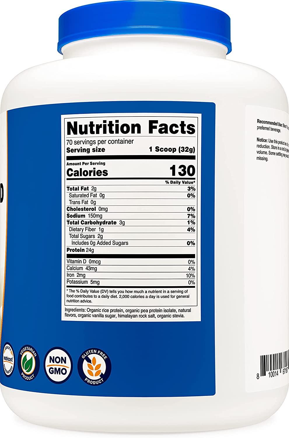 Nutricost Organic Vegan Protein Powder (Vanilla, 5 LBS) Plant Based