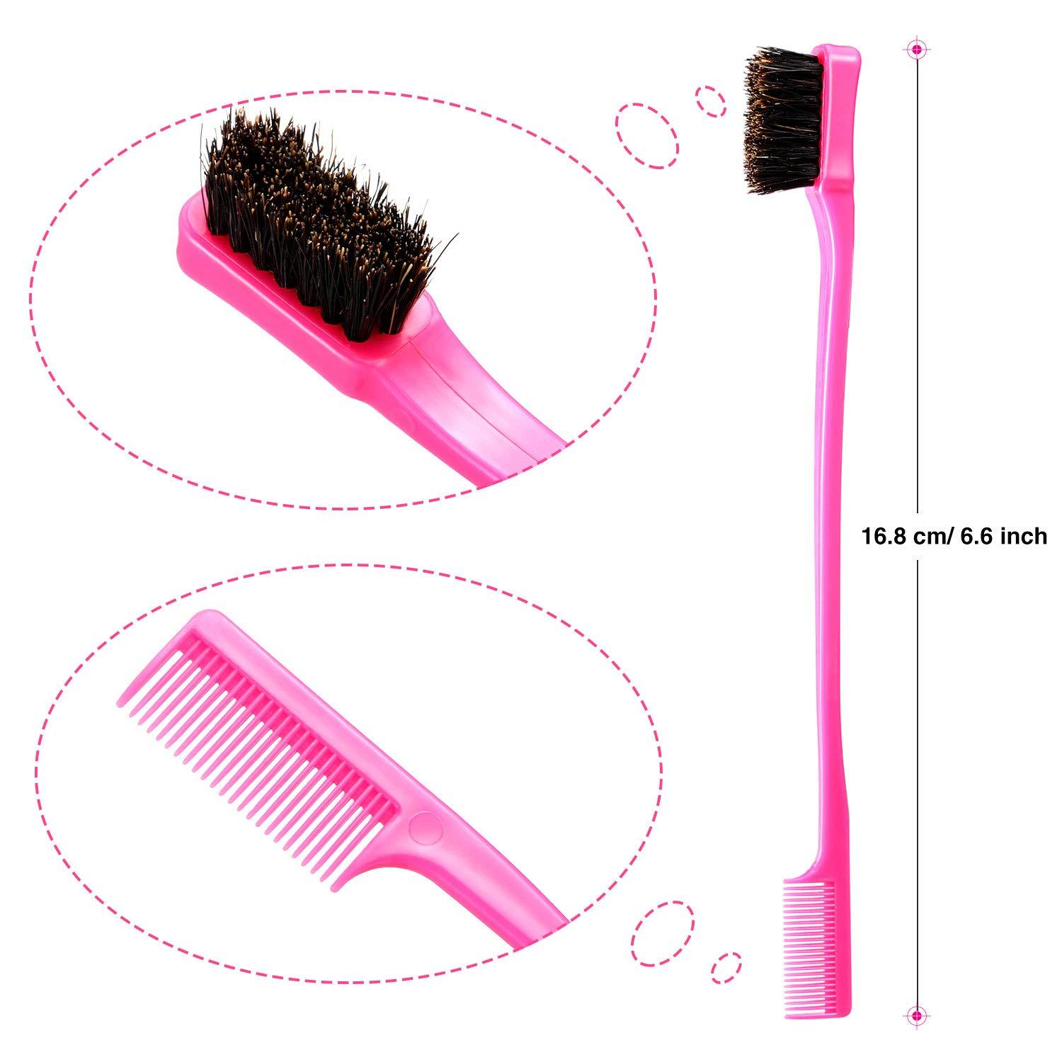 10 Pieces Hair Edge Brush Double Sided Control Hair Brush Comb Combo