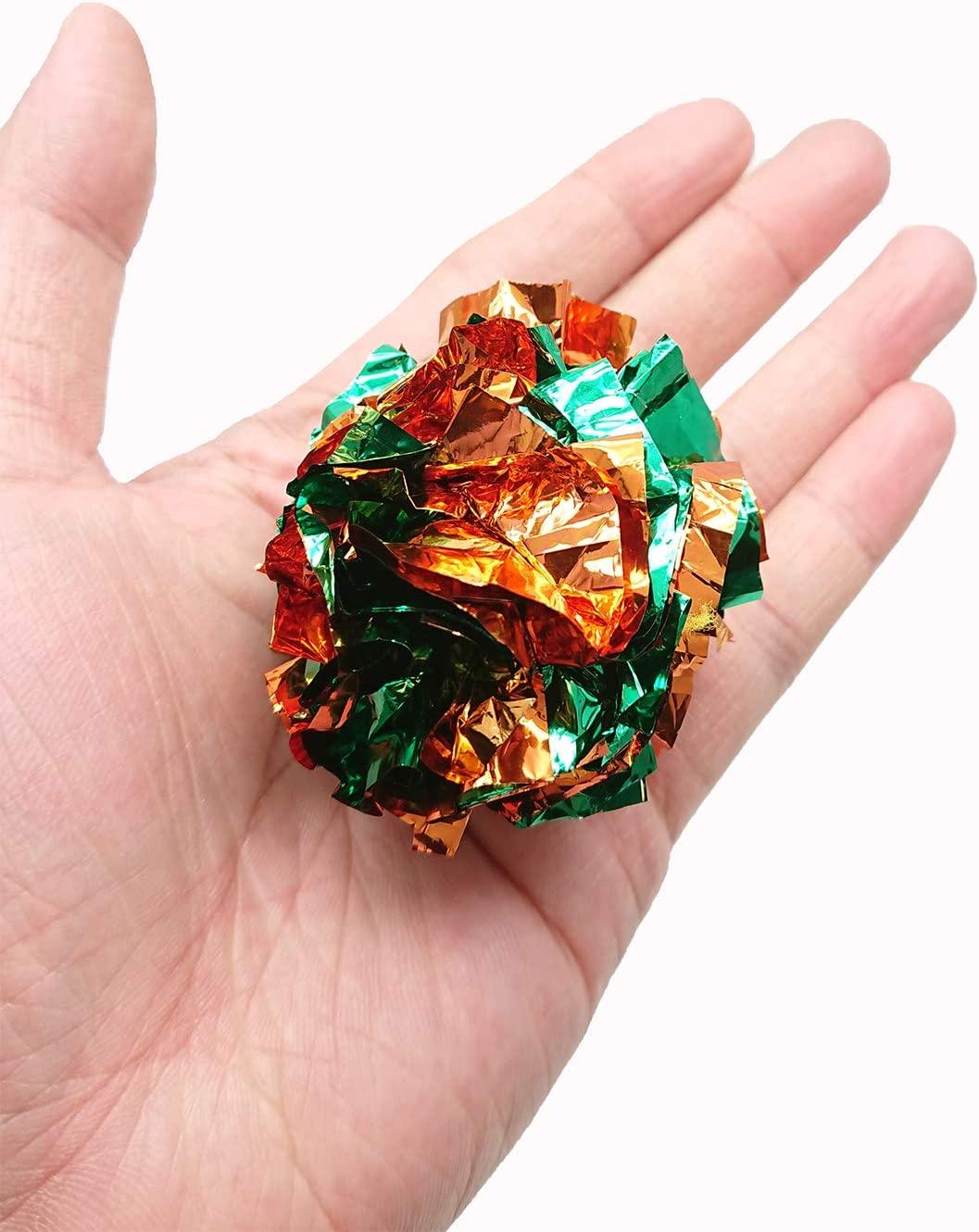 16 Pack Mylar Crinkle Balls for Cats, Crinkle Balls Cat Toys