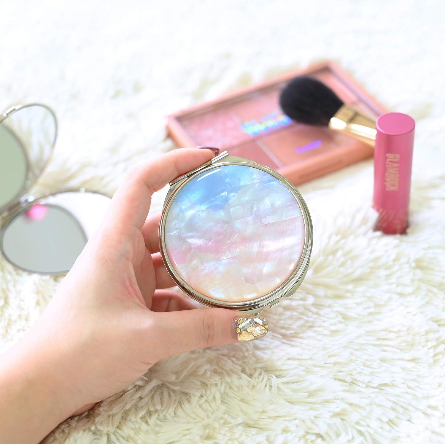 MADDesign Mother of Pearl Makeup Compact Purse Mirror Double Sided