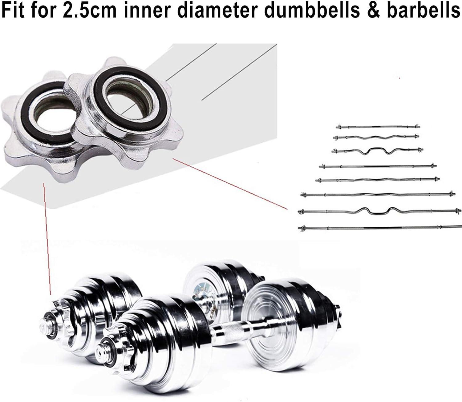 Fleymu Dumbbells & Dumbbell Locks - Short Spinlock Clamps (4 Pieces ...
