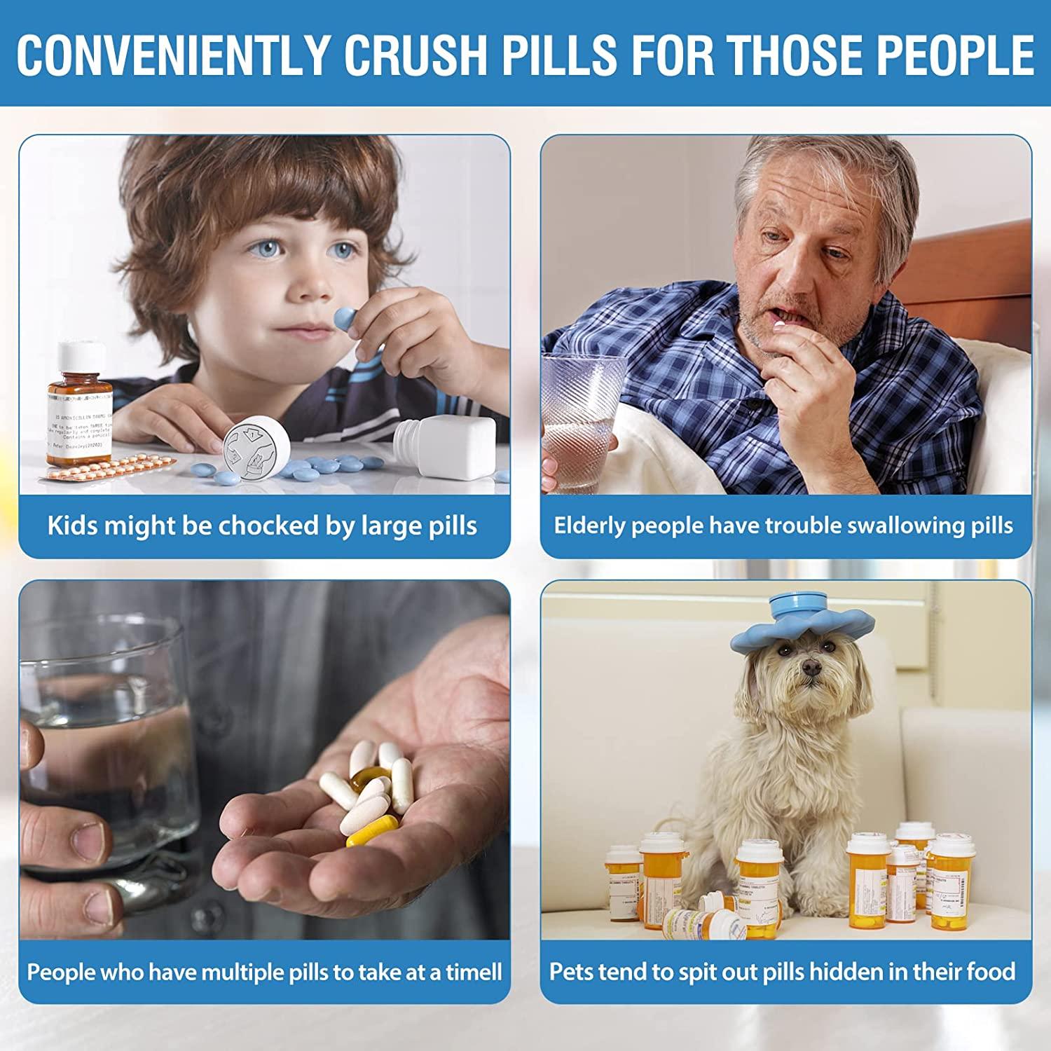 Electric Pill Crusher Grinder for Small or Large Pills Medication