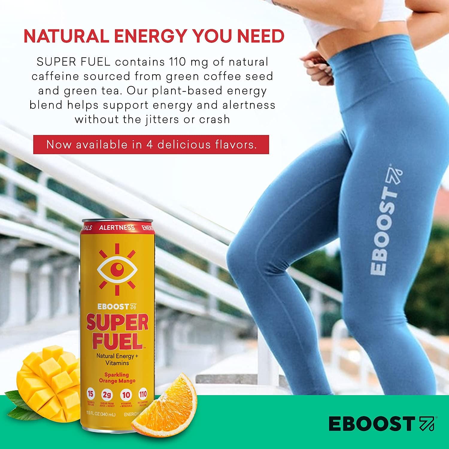 EBOOST Super Fuel Natural Energy Drink Orange Mango 12 Pack 11.5 Fl