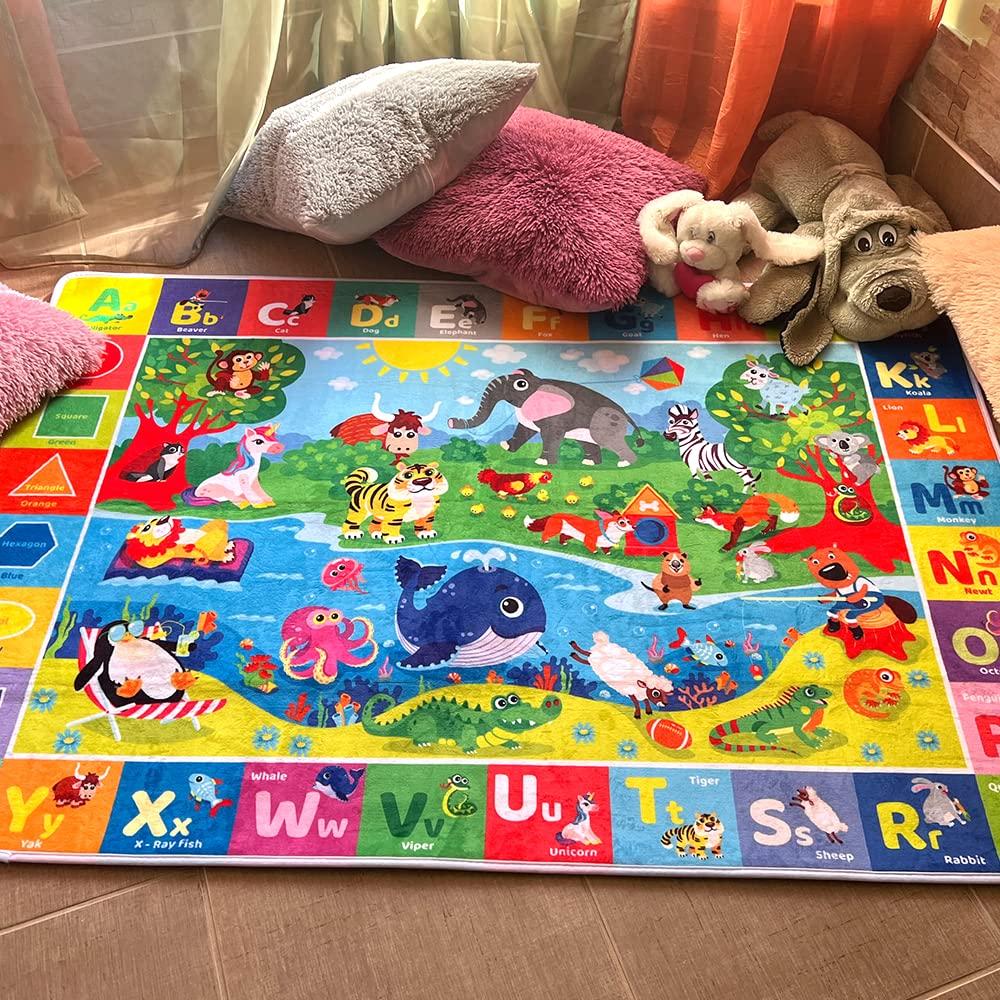 Baby Extra Large Play Mat for Floor | Plush ABC Playmat for Kids Toddlers  Infants