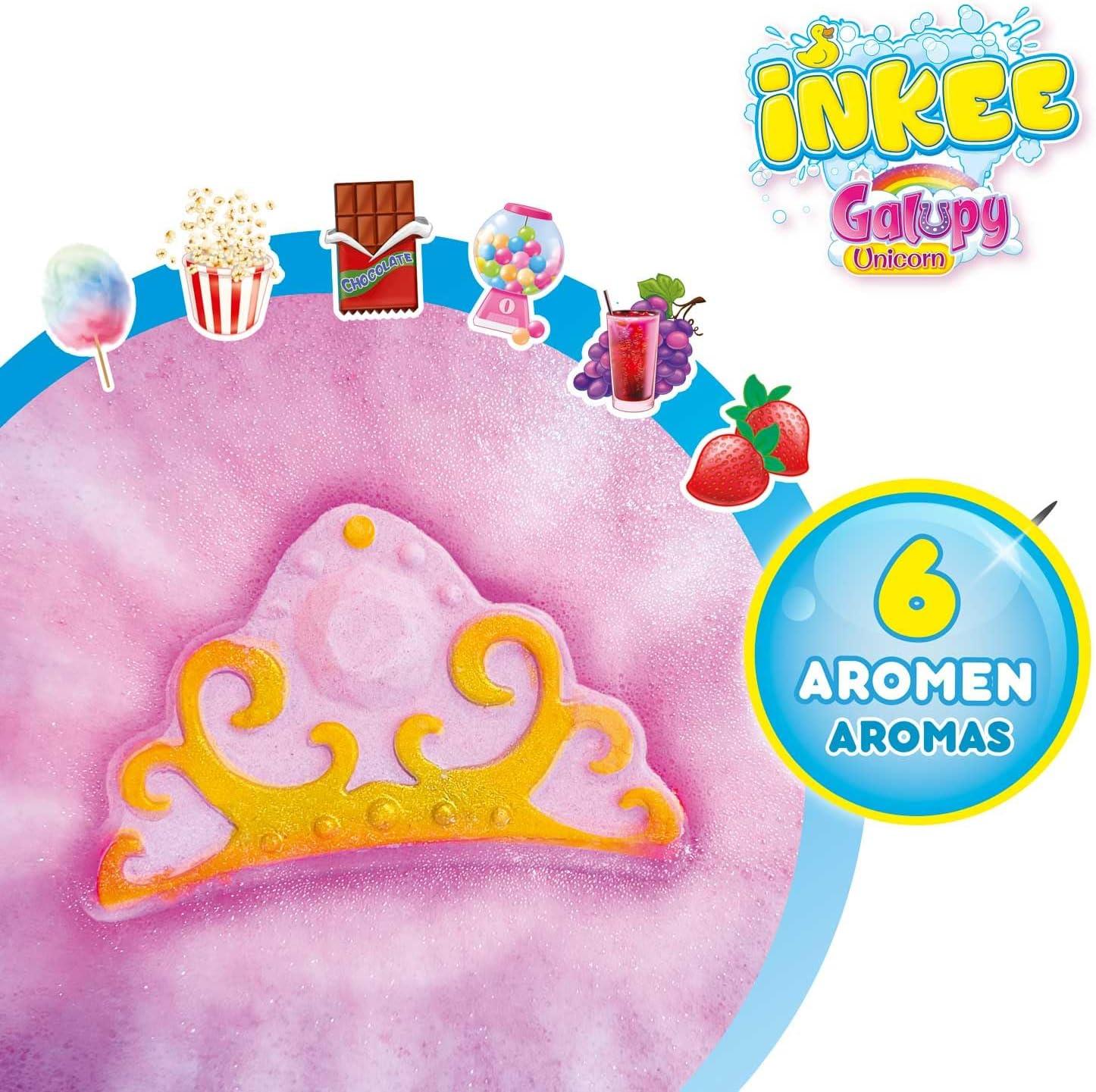 INKEE Surprise Eenhoorn Galupe Verrassing Bad Pomp 5 Stuks Meisjes Badpomp met Eenhoorn Figuur 3D Geur Snoep