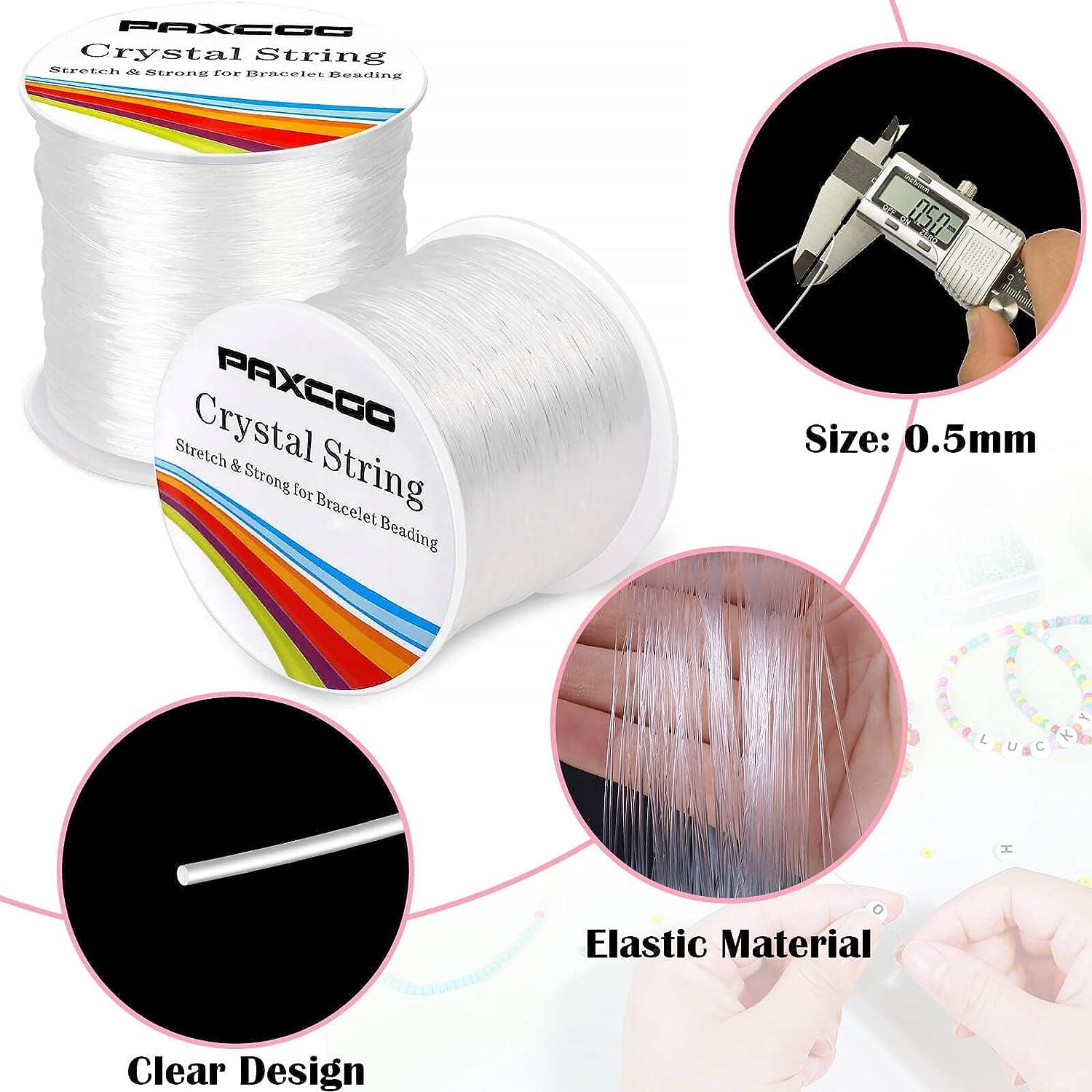 Bracelet String Elastic 0.5mm, Clear Elastic Stretchy Bracelet String  Thread
