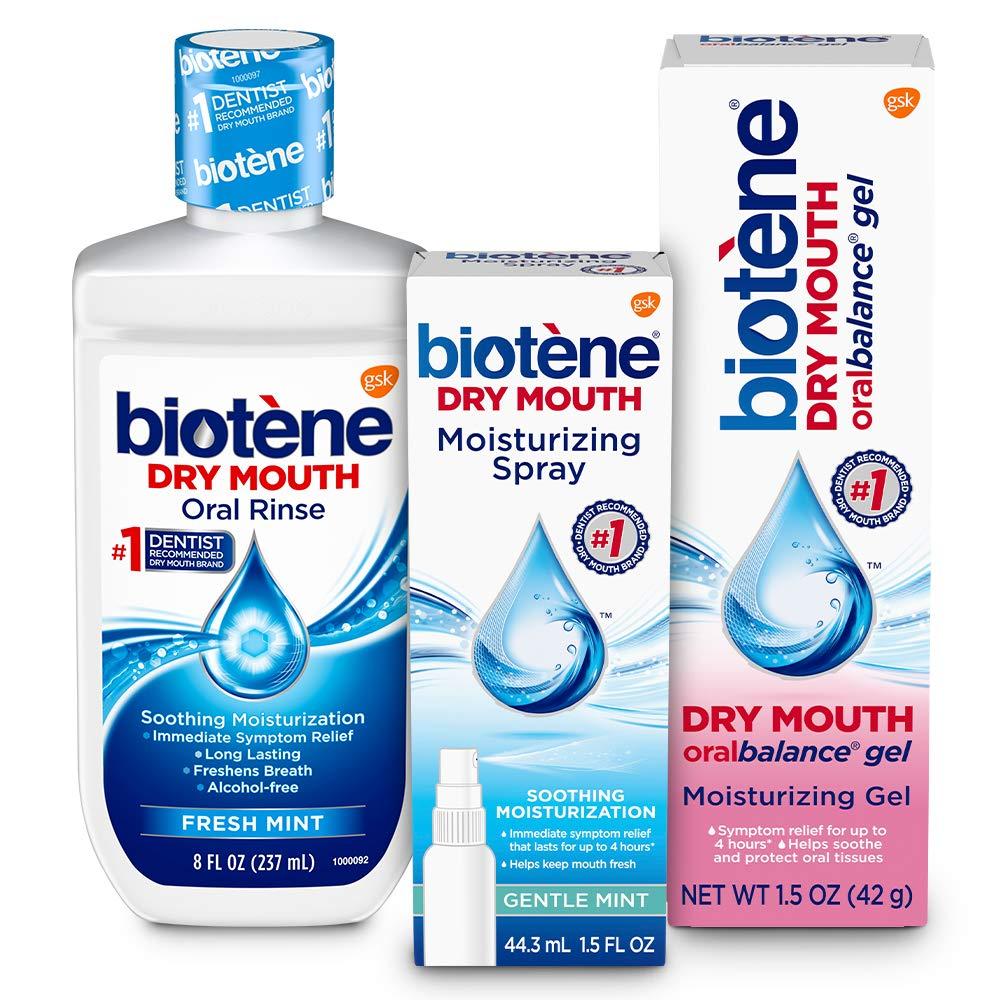 Biotene Dry Mouth Management Kit Rinse, Spray & Gel for Relief 1 Count
