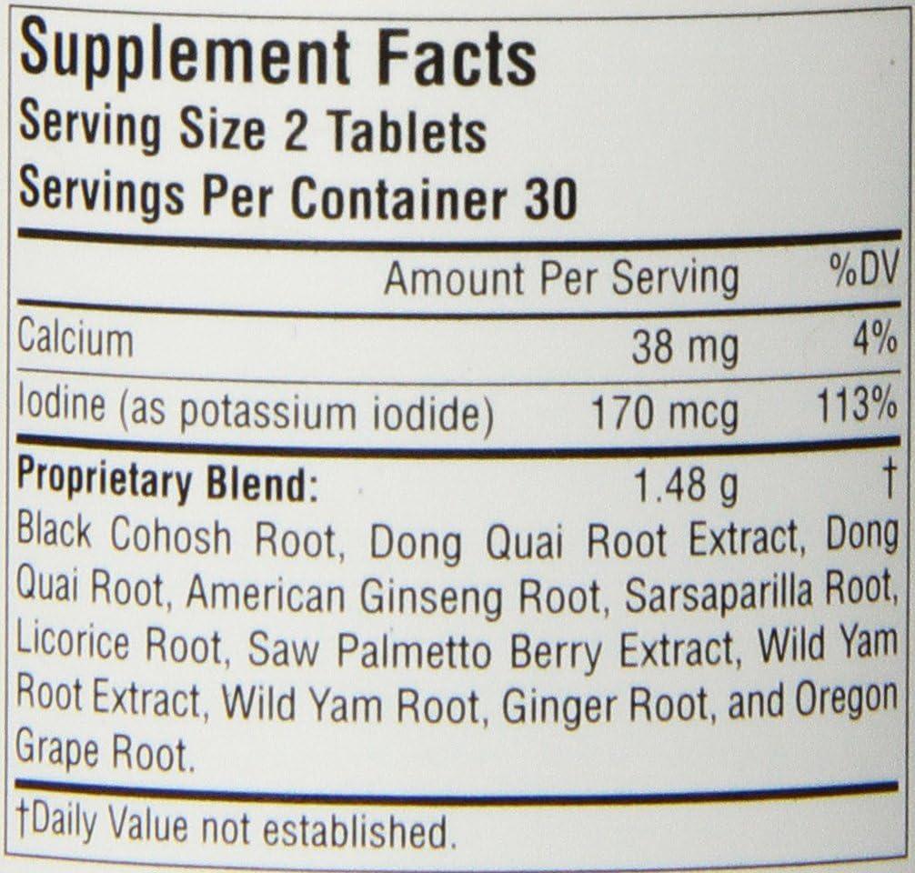 Herbals Wild YamBlack Cohosh Complex Tablets 60 ct