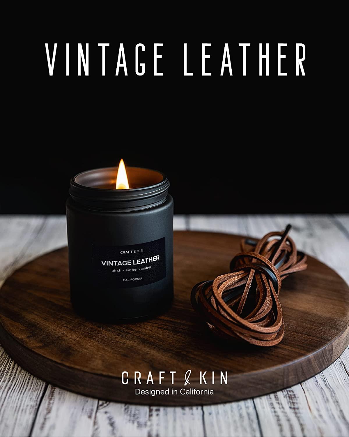 Scented Candles for Men Vintage Leather Scented Candle Candle for