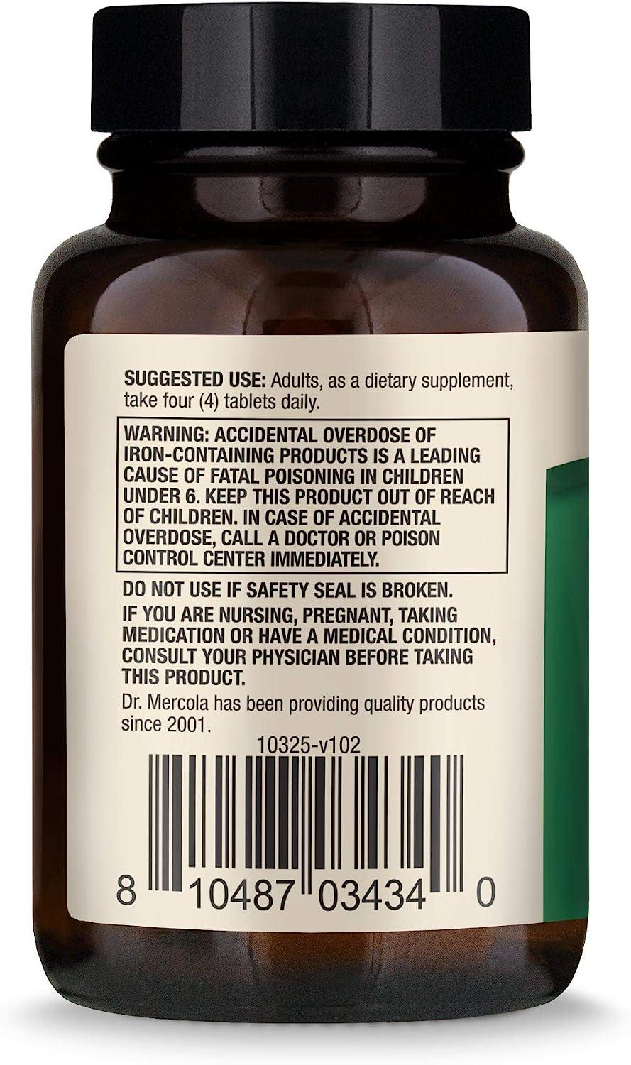 Dr. Mercola Organic Spirulina 2000mg 30 Servings (120 Tablets) USDA