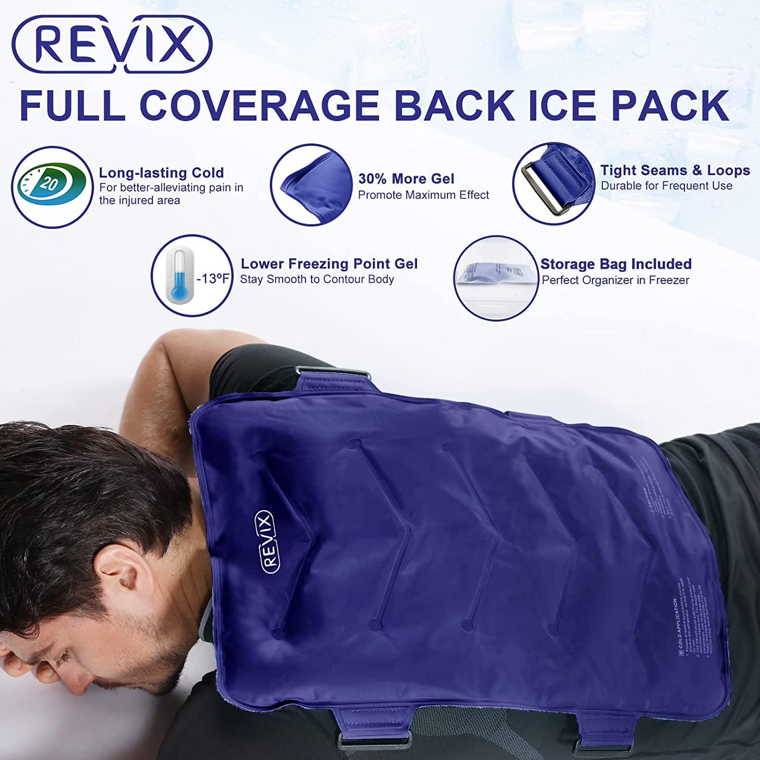 REVIX Large Ice Pack for Back Pain Relief, Cold Packs for Injuries