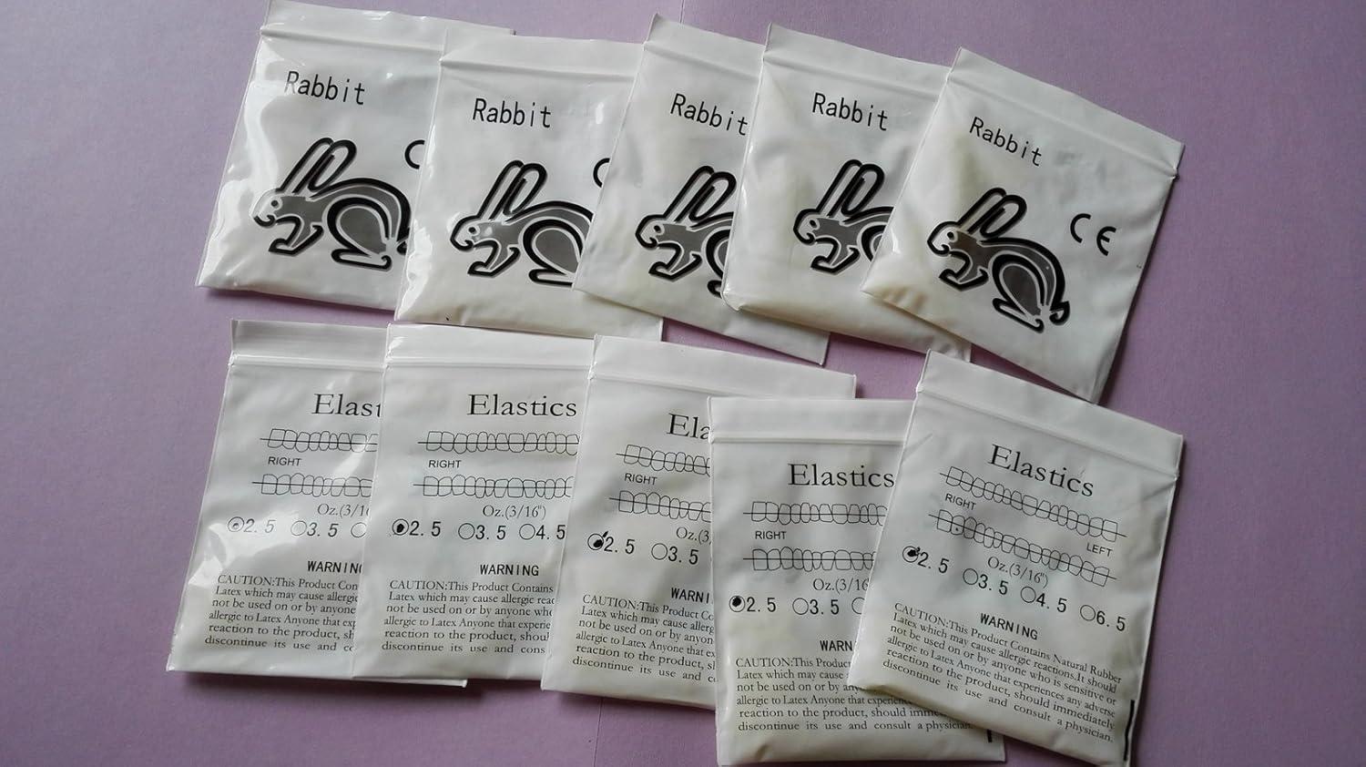 2 Pack Dental Orthodontic Latex Elastics - 3/16 Inch O-Rings (2.5oz ...