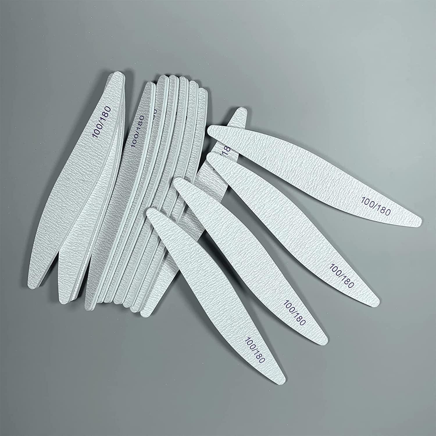 Sanluba 15PCS Acrylic Nail Files Professional 100180 Grit Emery