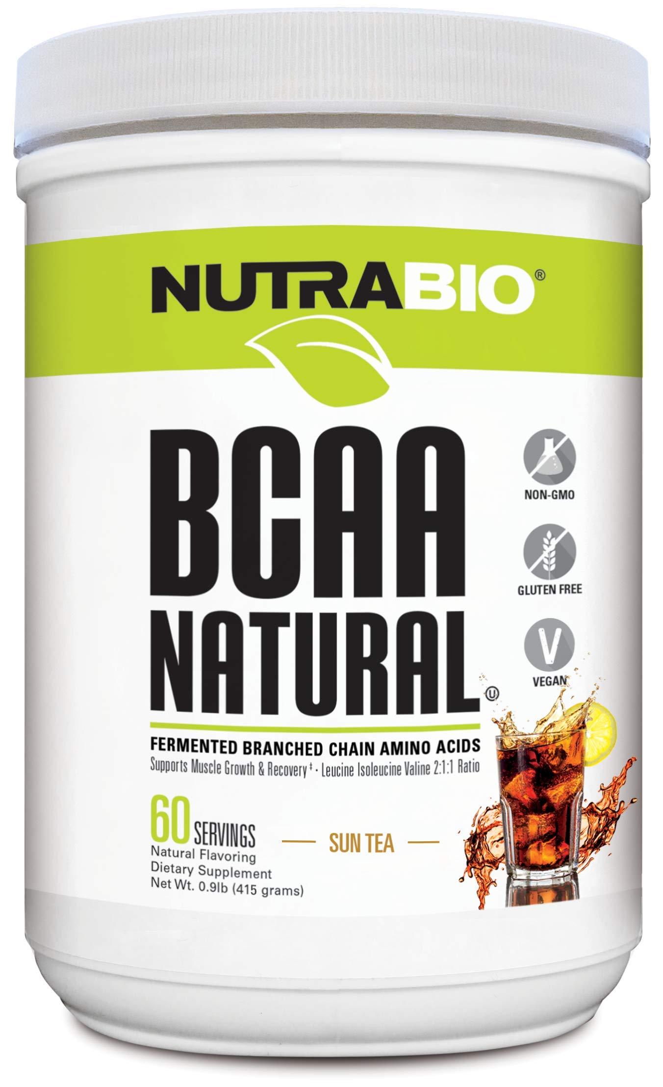 NutraBio BCAA 5000 Powder Fermented Branched Chain Amino Acids for