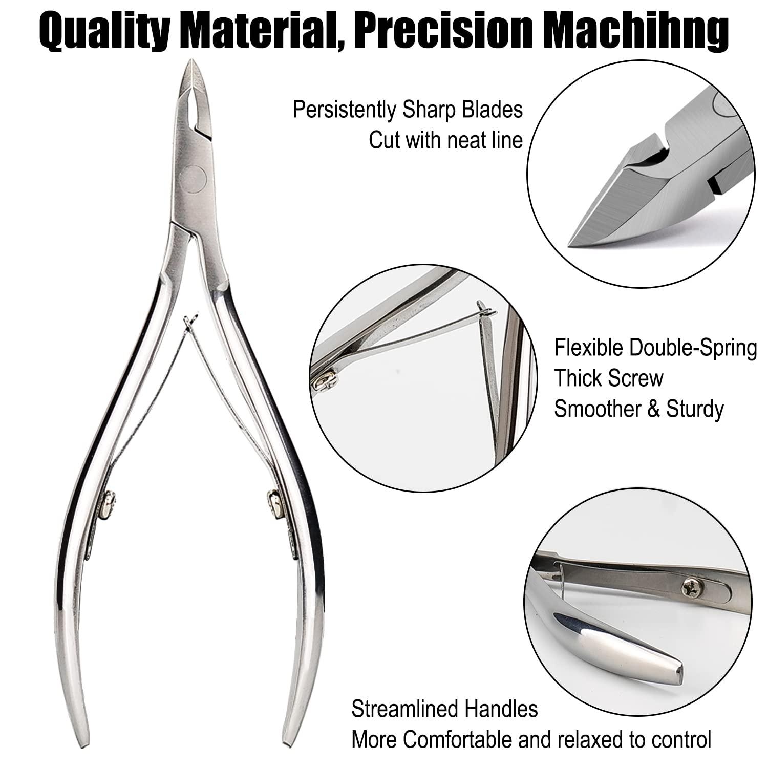 Nail Tool Cuticle Cutter Sharpener, Cuticle Nippers Super Hangnail Remover  Cuticle Clippers, for Fingernails Toenails(black)