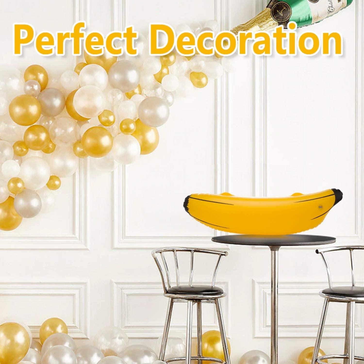 June Fox Inflatable Banana Ring Toss Game Bachelorette & Bridal Shower Decor 2 Bananas & 6