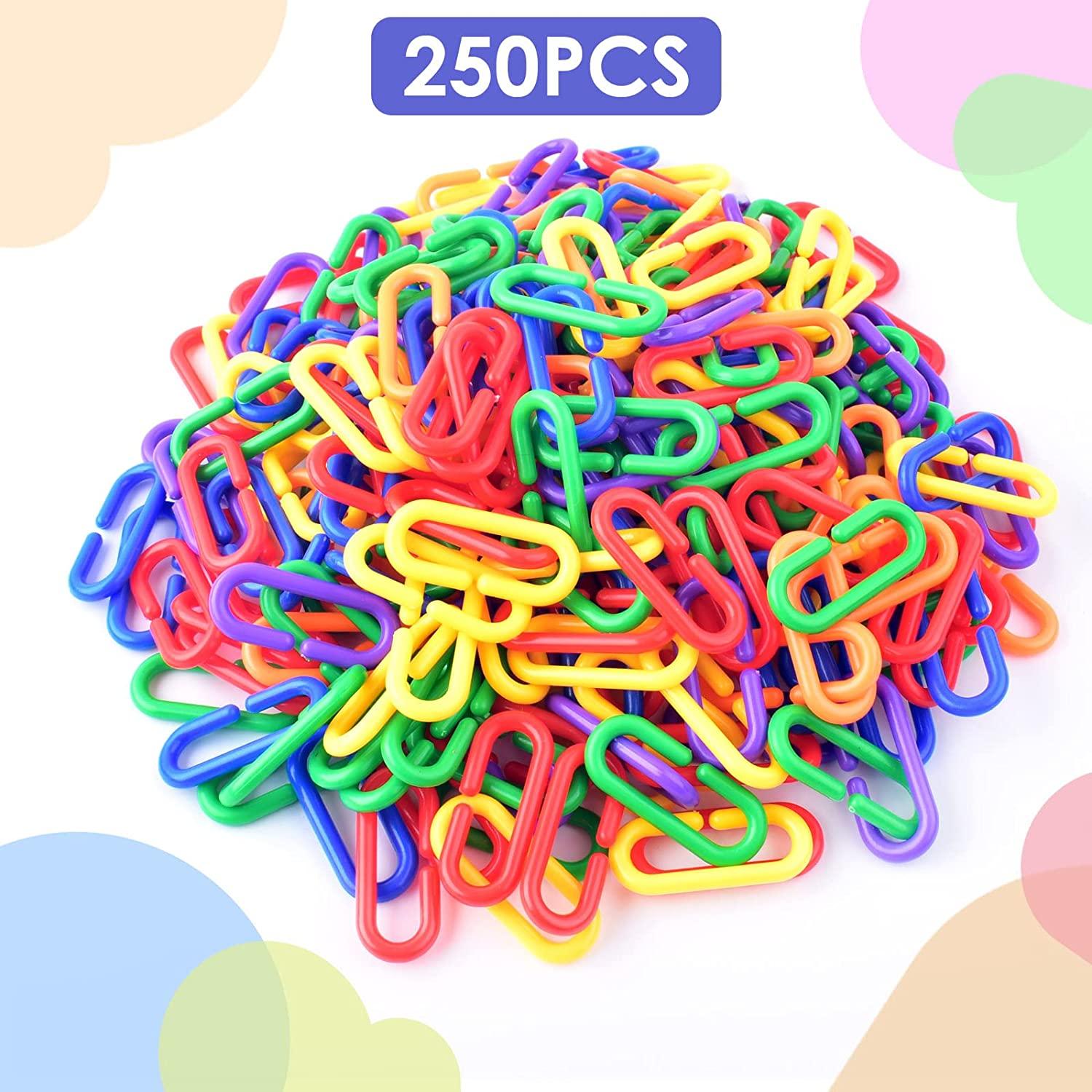 Bissap Plastic Chain Links Birds 250pcs, Mix Color Rainbow DIY C-Clips  Chains Hooks Swing Climbing Cage Toys for Sugar Glider Rat Parrot Bird,  Children's Learning Toy