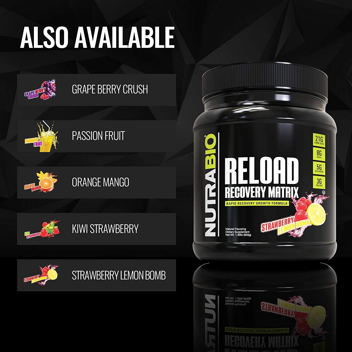 NutraBio Reload PostWorkout Supplement Muscle Recovery Formula with
