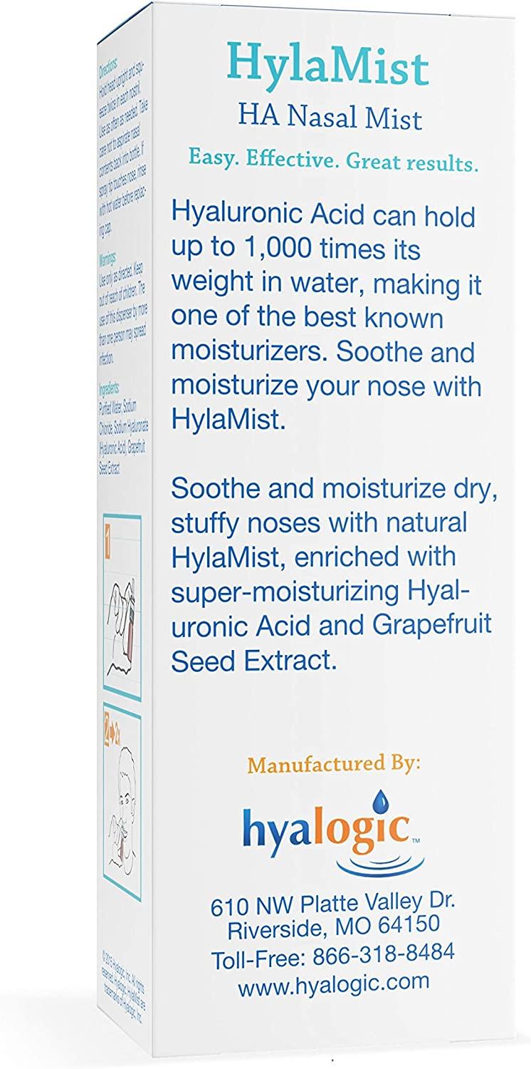 Hyalogic HylaMist Nasal Spray 2 oz Hyaluronic Acid & Grapefruit Seed