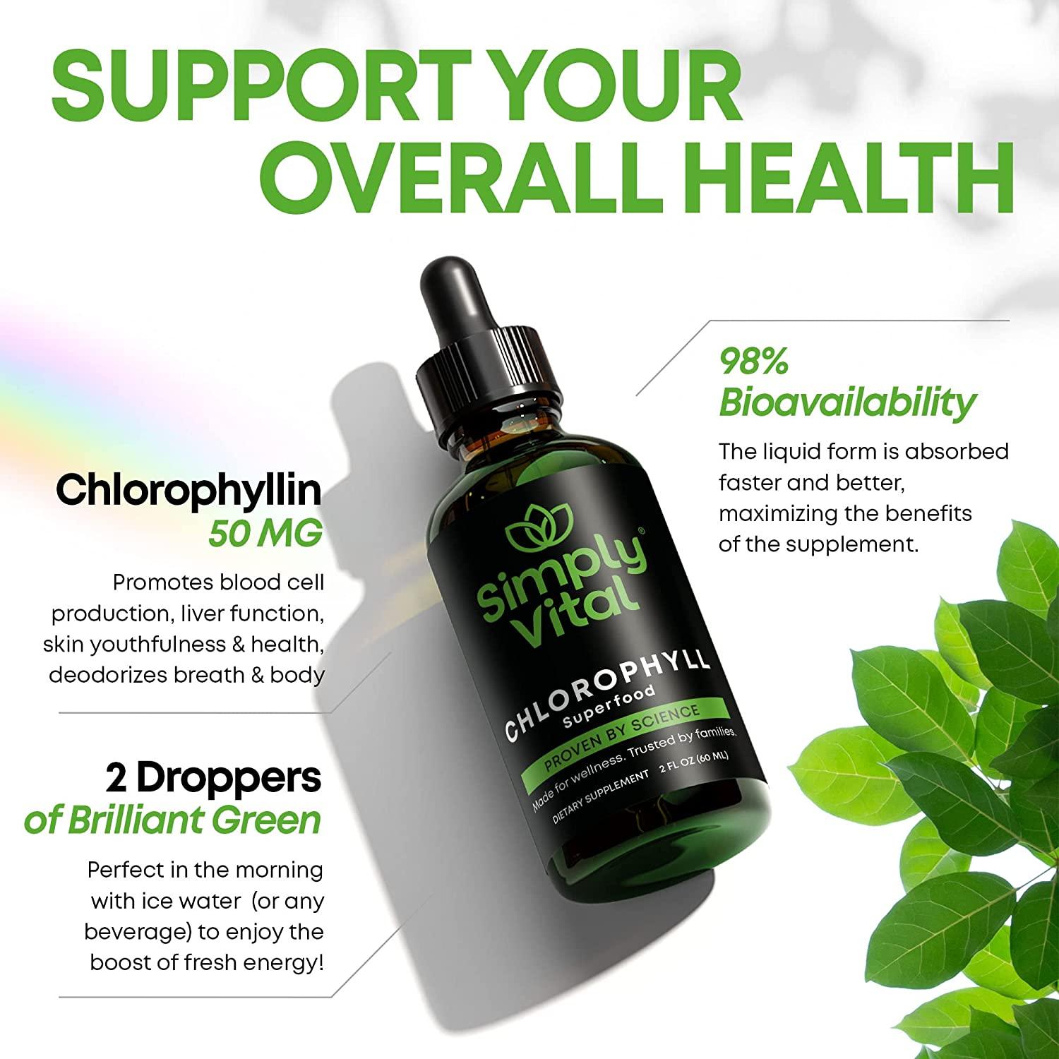 Chlorophyll Liquid Drops Energy Boost, Clear Skin & Internal