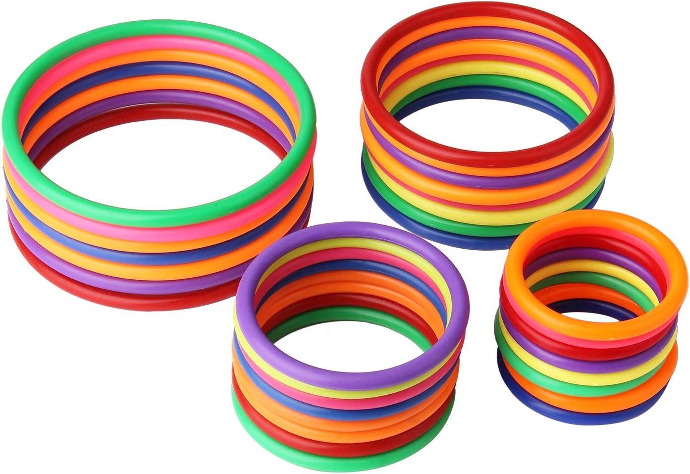 Hysagtek 21 Pcs Plastic Toss Rings Carnival Rings Toss Game for Kids Fun  Target Toys, Party Favor Games, Speed and Agility Practice Games,  Multicolor
