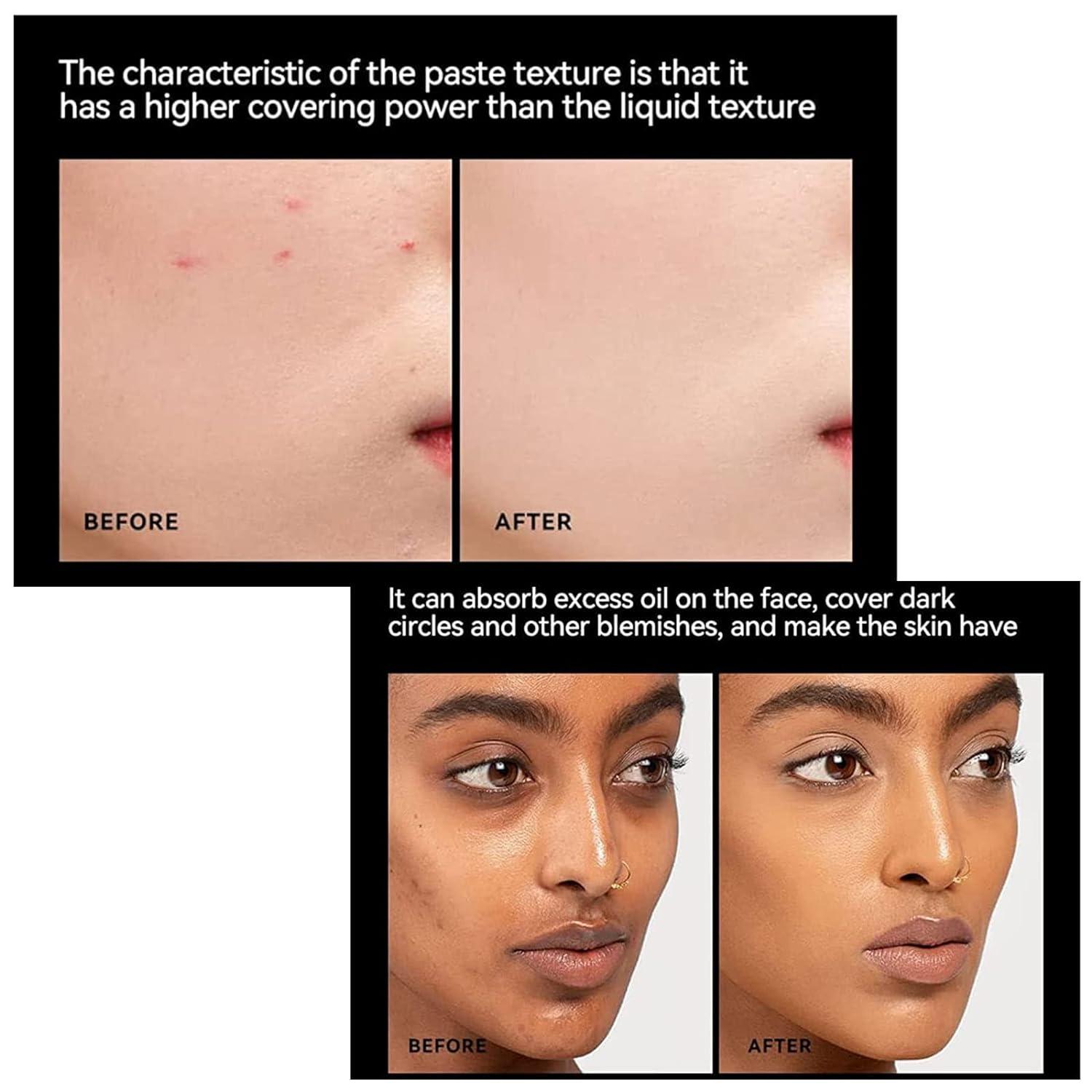 2-in-1 Foundation Stick Mit Pinsel - Doppelseitiger Make-up Stick Für Volle Deckkraft