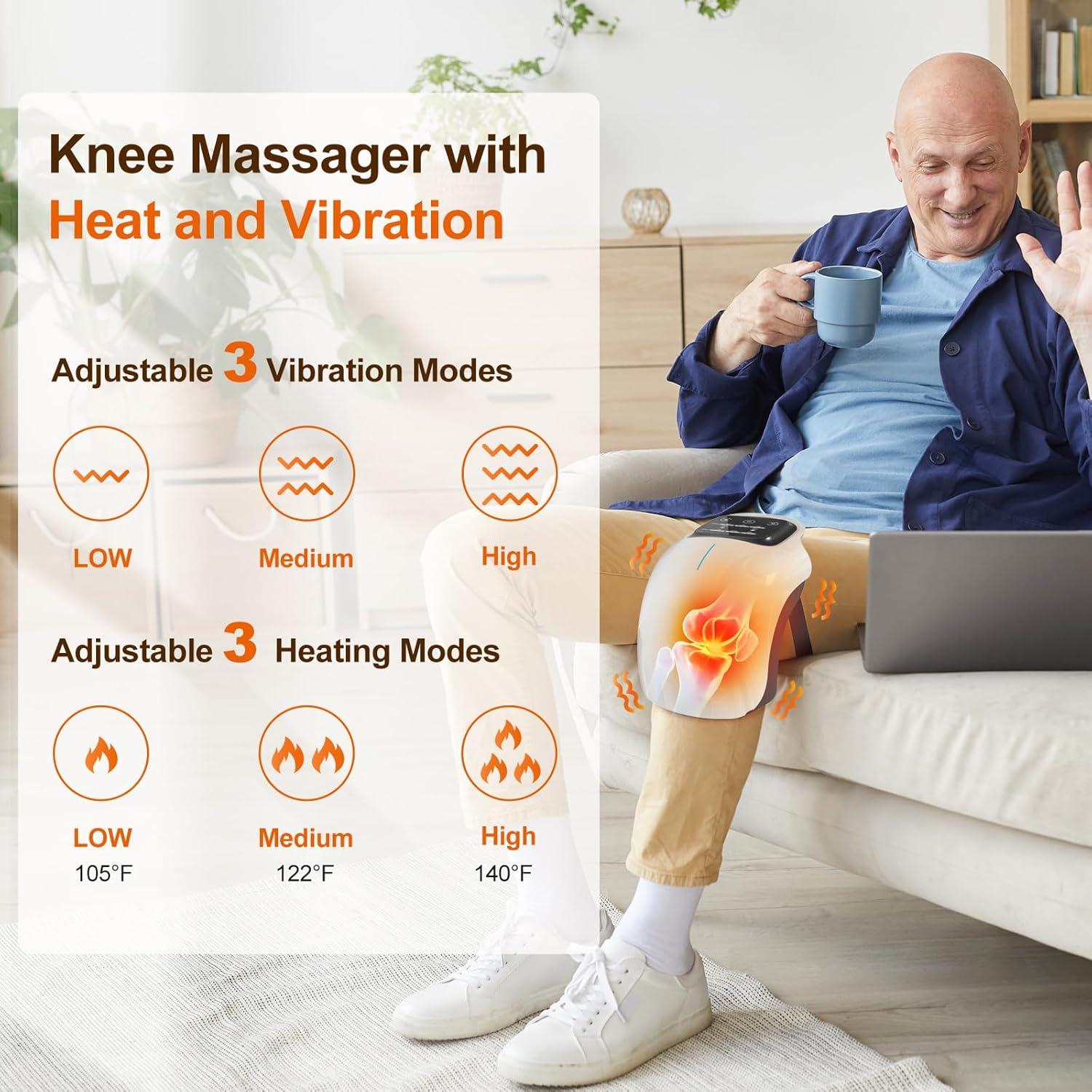 Best Cordless Knee Massager - LED Screen Infrared Heat & Vibration Relief  for Pain Swelling & Stiff Joints - Portable Therapy for Family & Friends |  Buy Now with Express International Delivery | GoSupps.com