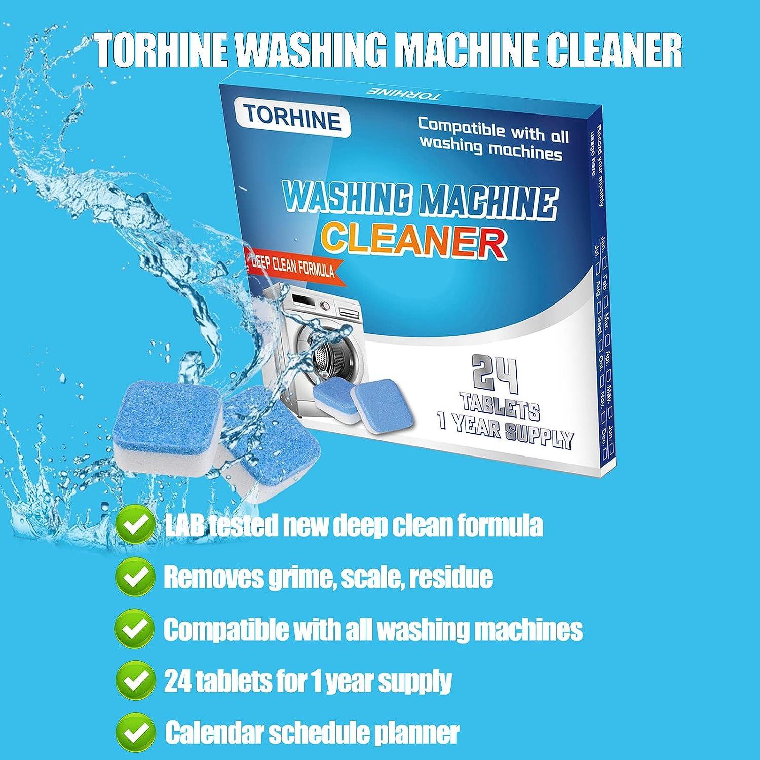 Washing Machine Cleaner Tablets 24 Pack Deep Cleaning Washer Tablets Tub Drainage System Clean