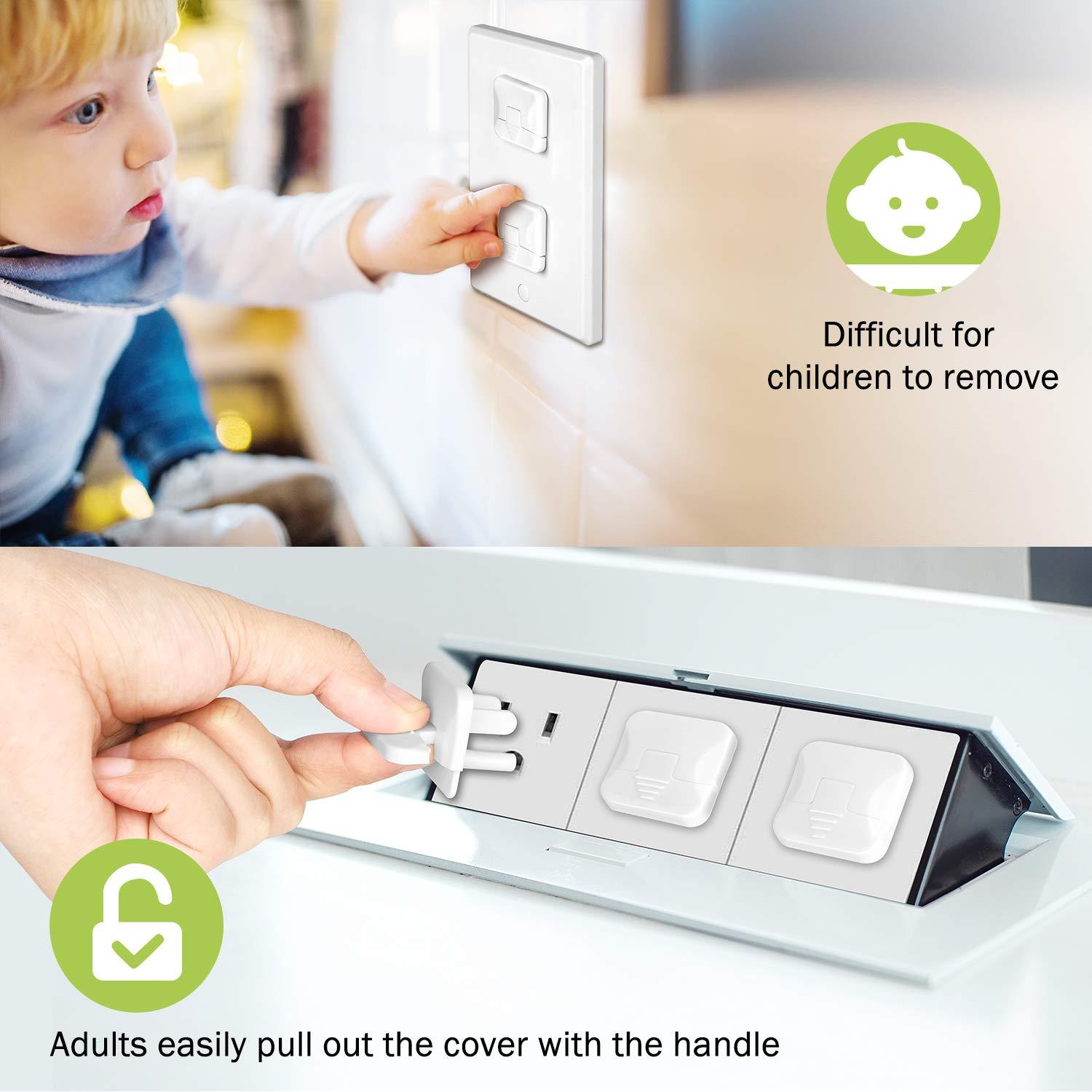 Outlet Covers Baby Proofing with Hidden Pull Handle (50 Pack) Plug