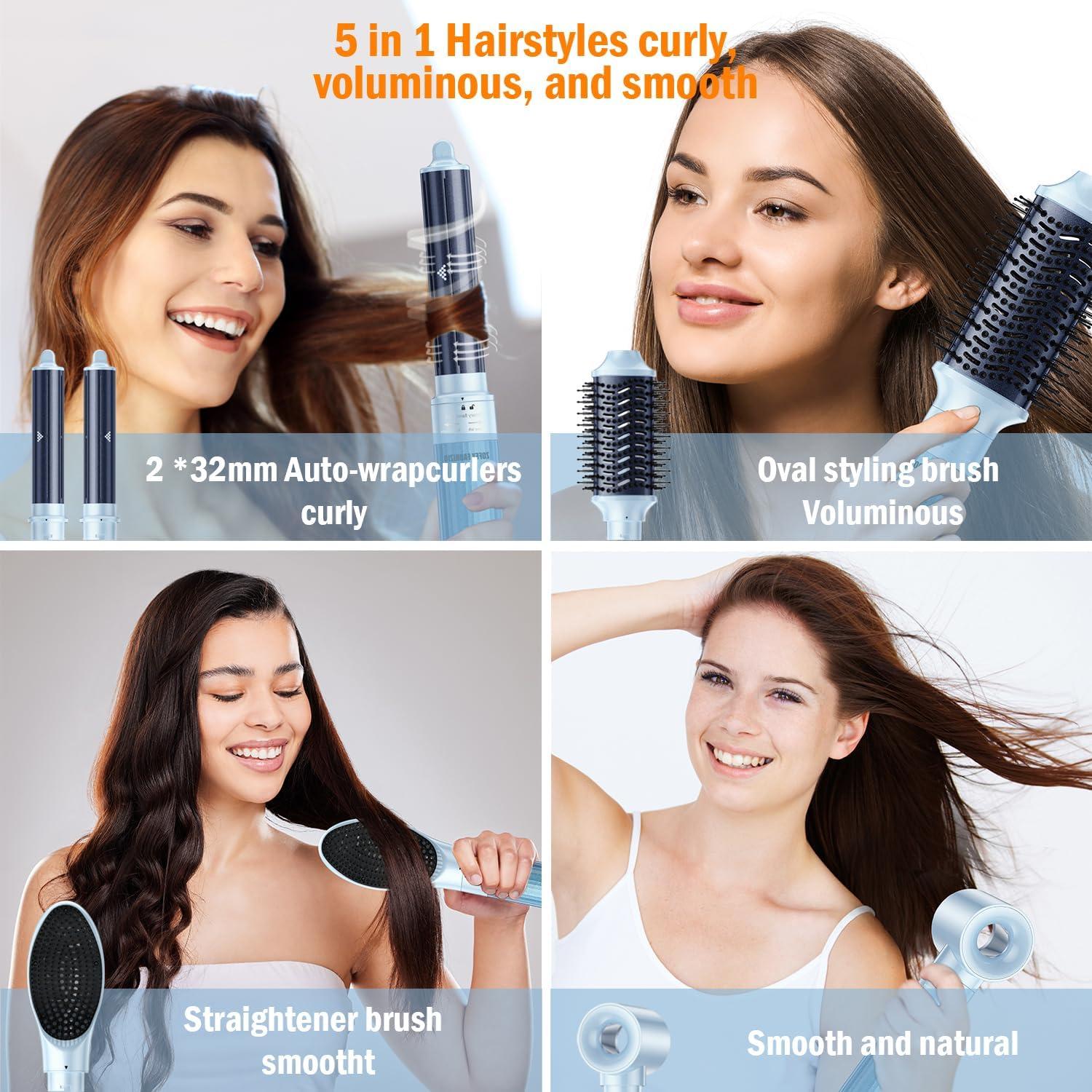 in Hair Dryer Brush Air Styler High-Speed Ionic Curler