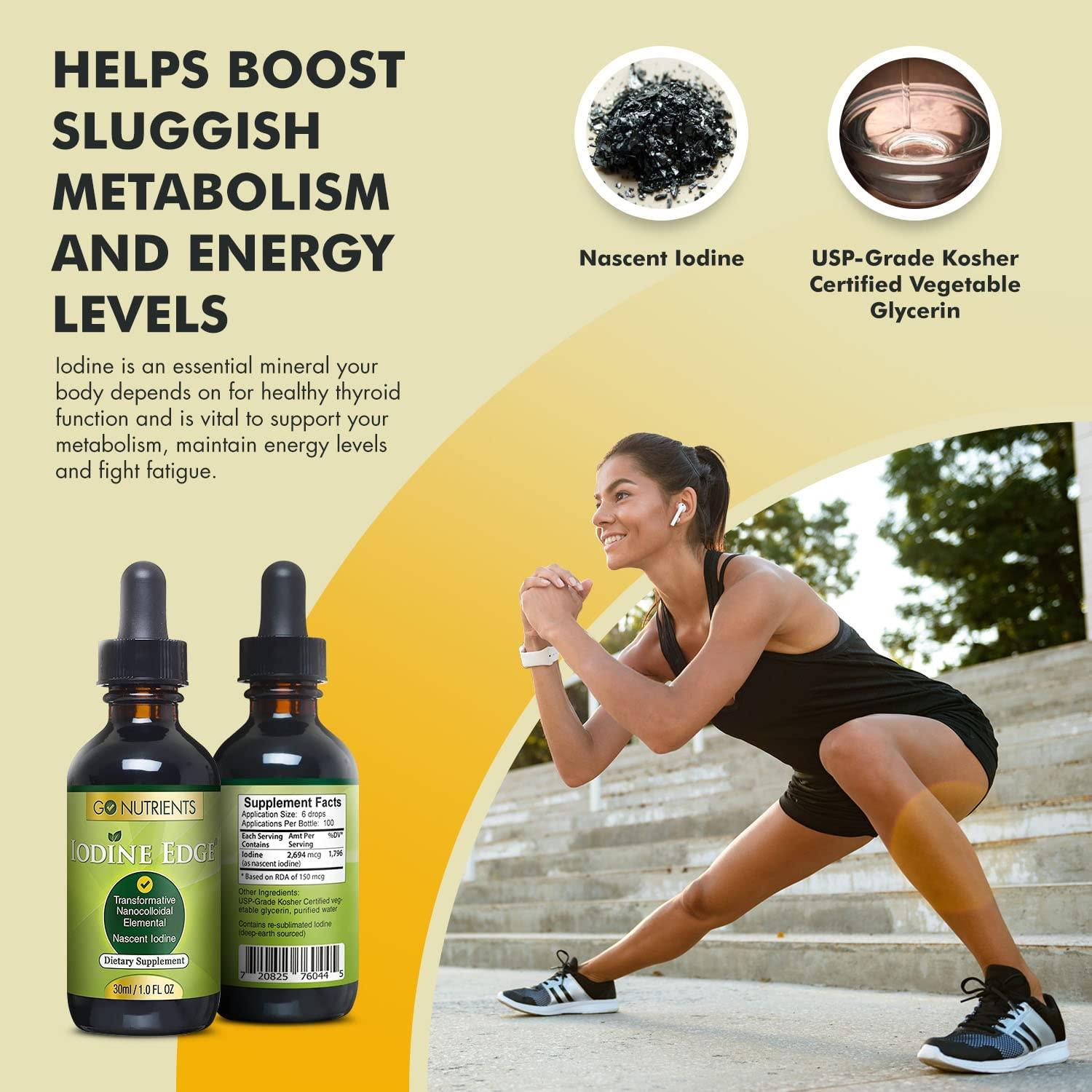 Go Nutrients Nascent Iodine Supplement High Potency Liquid Drops