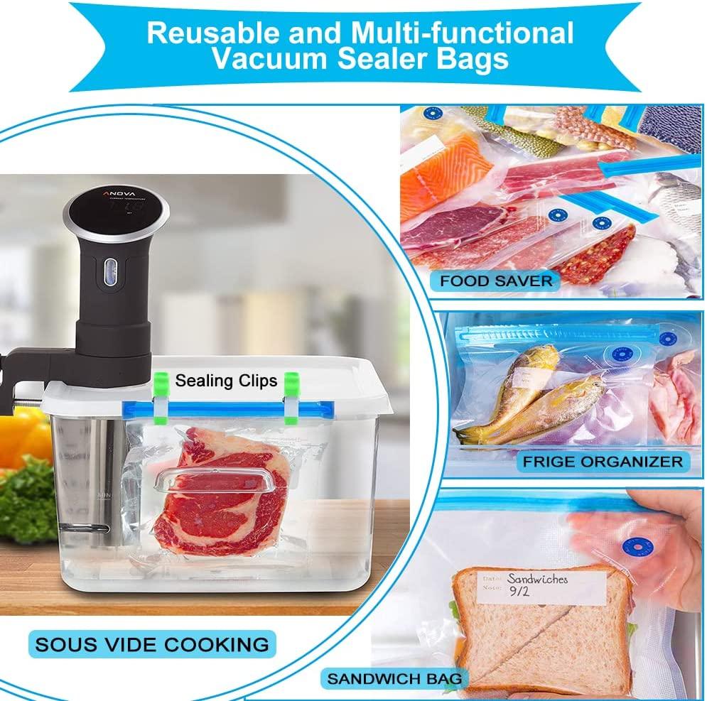 Sous Vide Bags Joule and Anova Cooker - 52 Pieces Kit with Vacuum Sealer  Bags