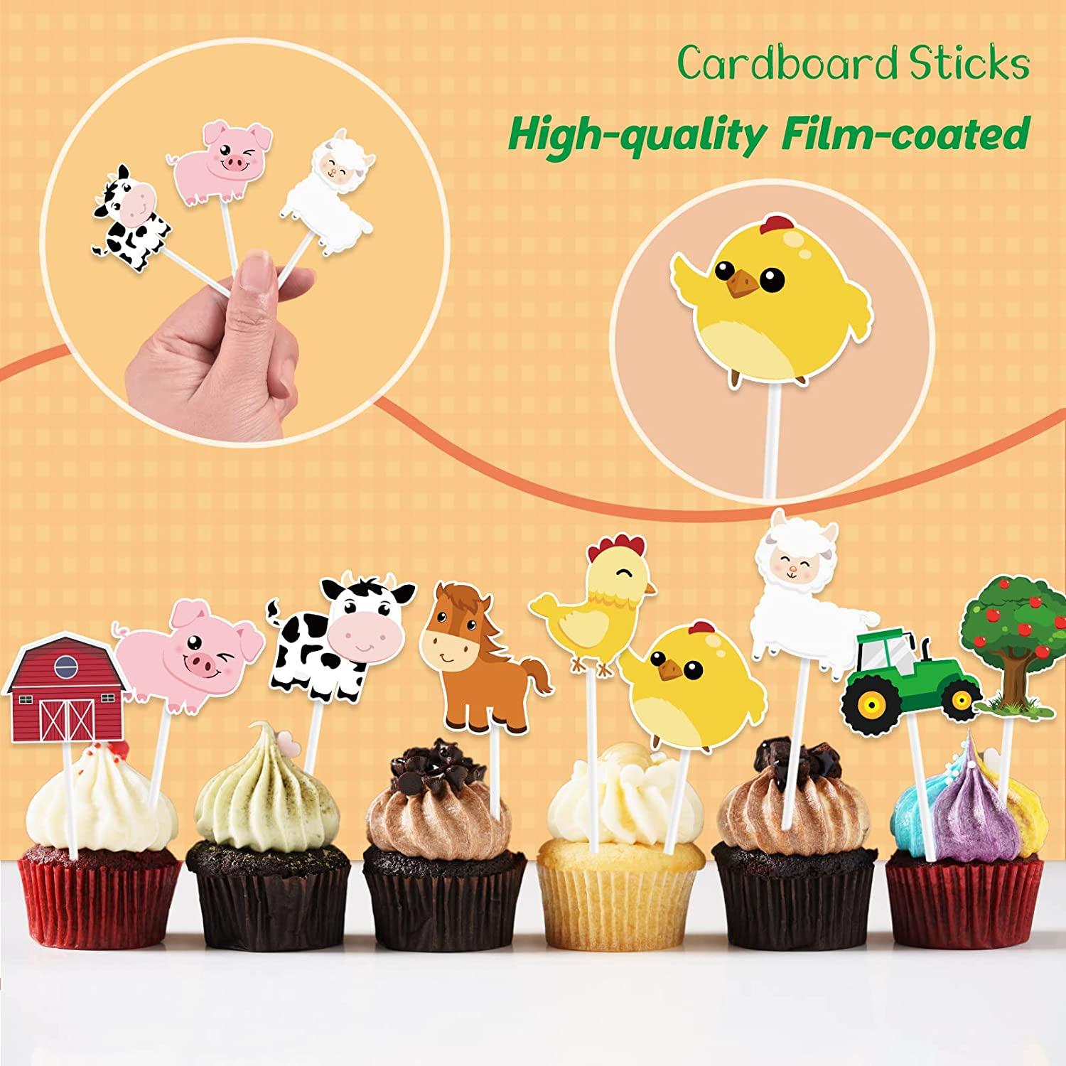 thumbnail image 2 of Farm Animal Cake Toppers Cartoon Cow For One Year Old Baby Birthday Party Cake Decorations Baby Shower Decor Boy Girl Cute Gifts 2 of 14