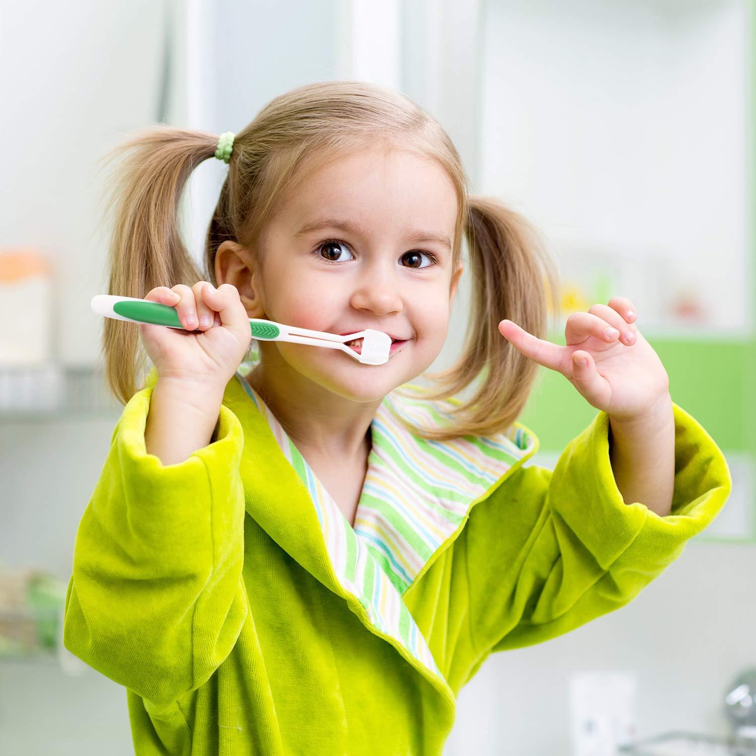4 Pieces Three Sided Toothbrush Autism Sensory Toothbrush Bristle