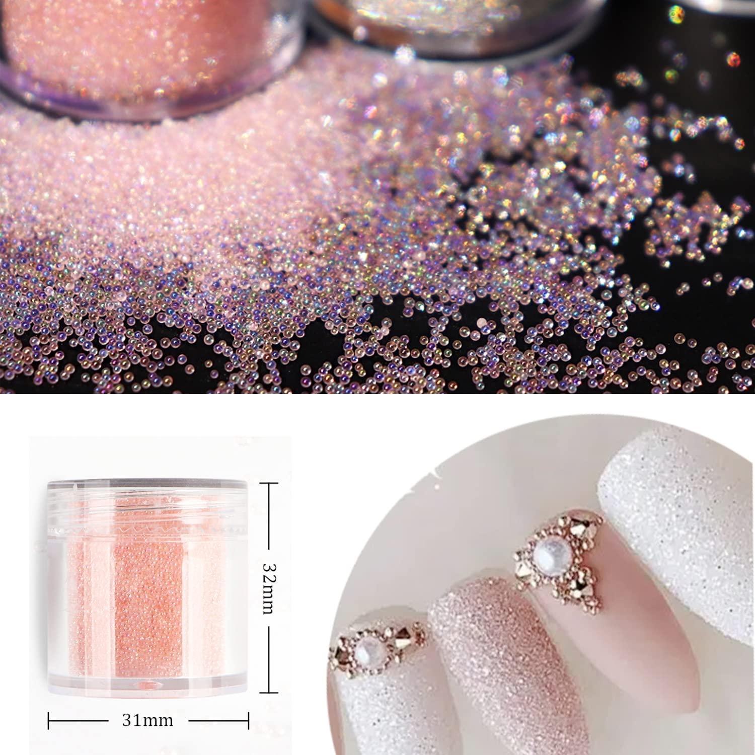 2boxes Colorful 3D Glitter Nail Art Decorations Mini Caviar Beads Crystal  Tiny Rhinestones Glass Micro Bead For Nails DIY