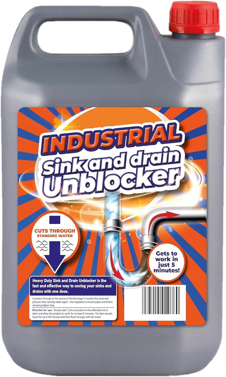 Litre Heavy Duty Sink Drain Unblocker Strong Cleaning Liquid
