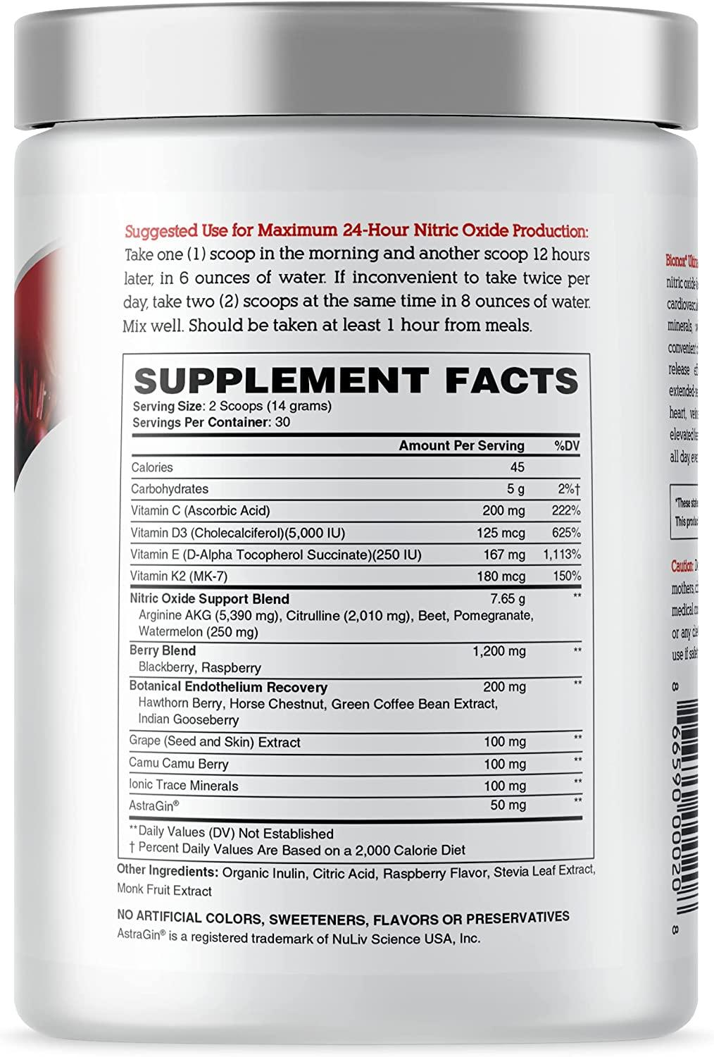 Bionox M3 Ultimate Nitric Oxide Powder L Arginine & L Citrulline