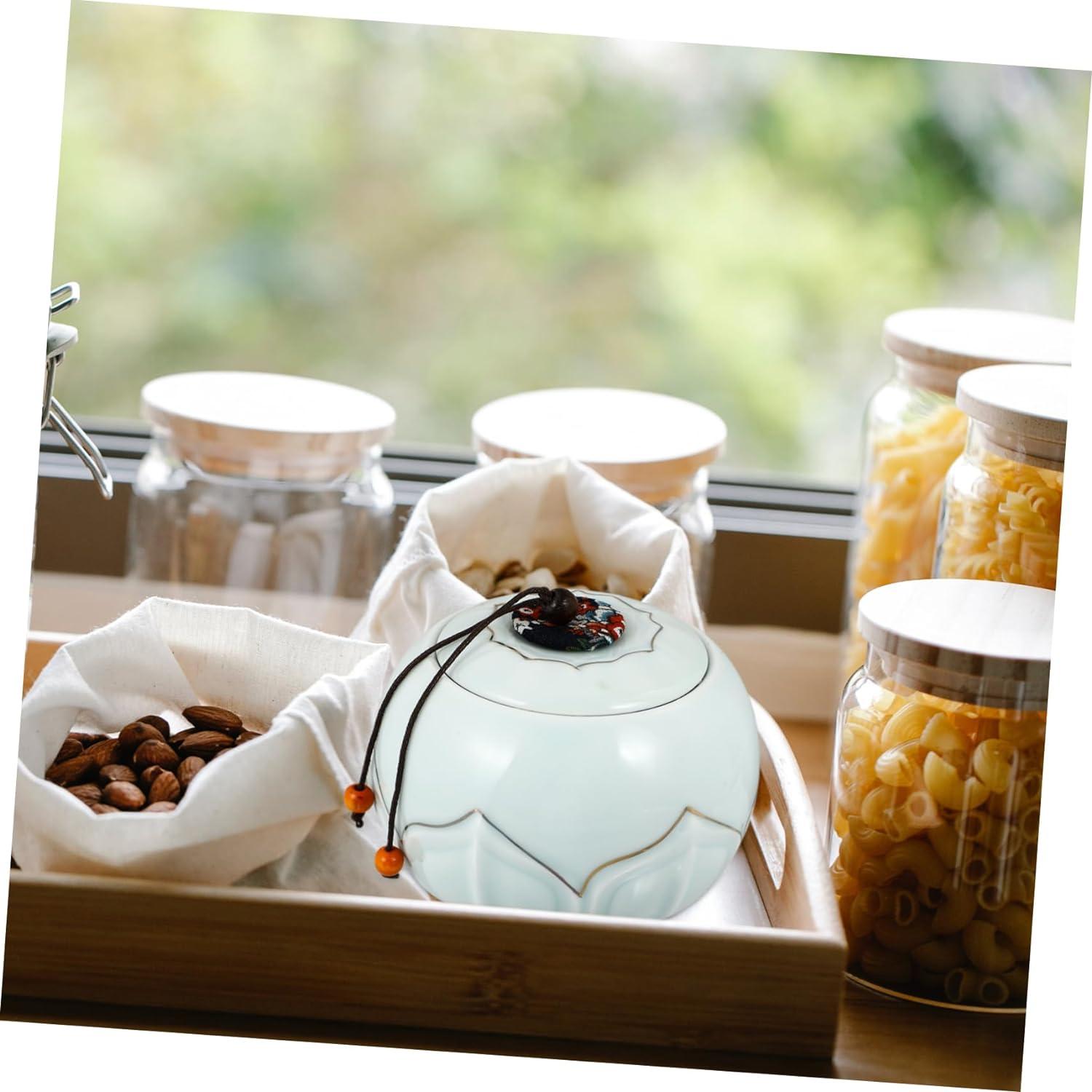 Zerodeko 1pc Ceramic Tea Ceramic Dishes Glass Container Nuts