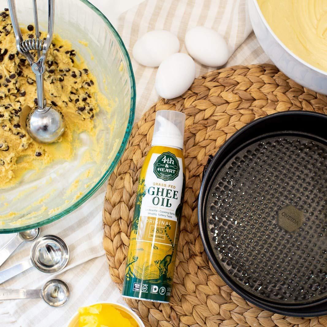 4th & Heart Original Ghee Oil Cooking Spray, 5 Ounce, NonStick High