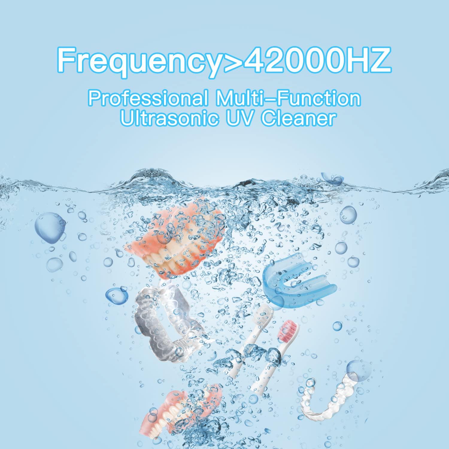 Prifree Ultrasonic UV Cleaner 180ML Portable Dental Appliance & Jewelry Cleaner