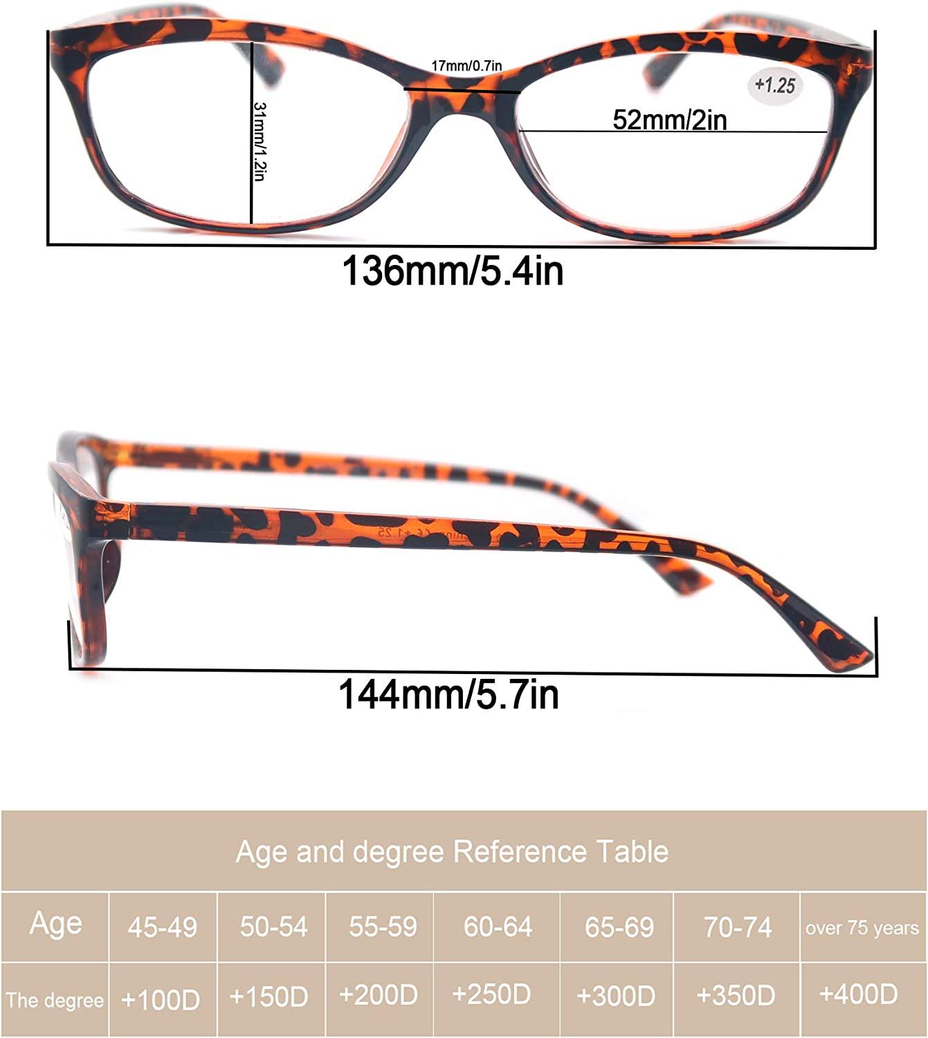 Reading Glasses Women 6 Pack Ladies Stylish Readers Cheaters +2.00 W/Sun Reader Glasses