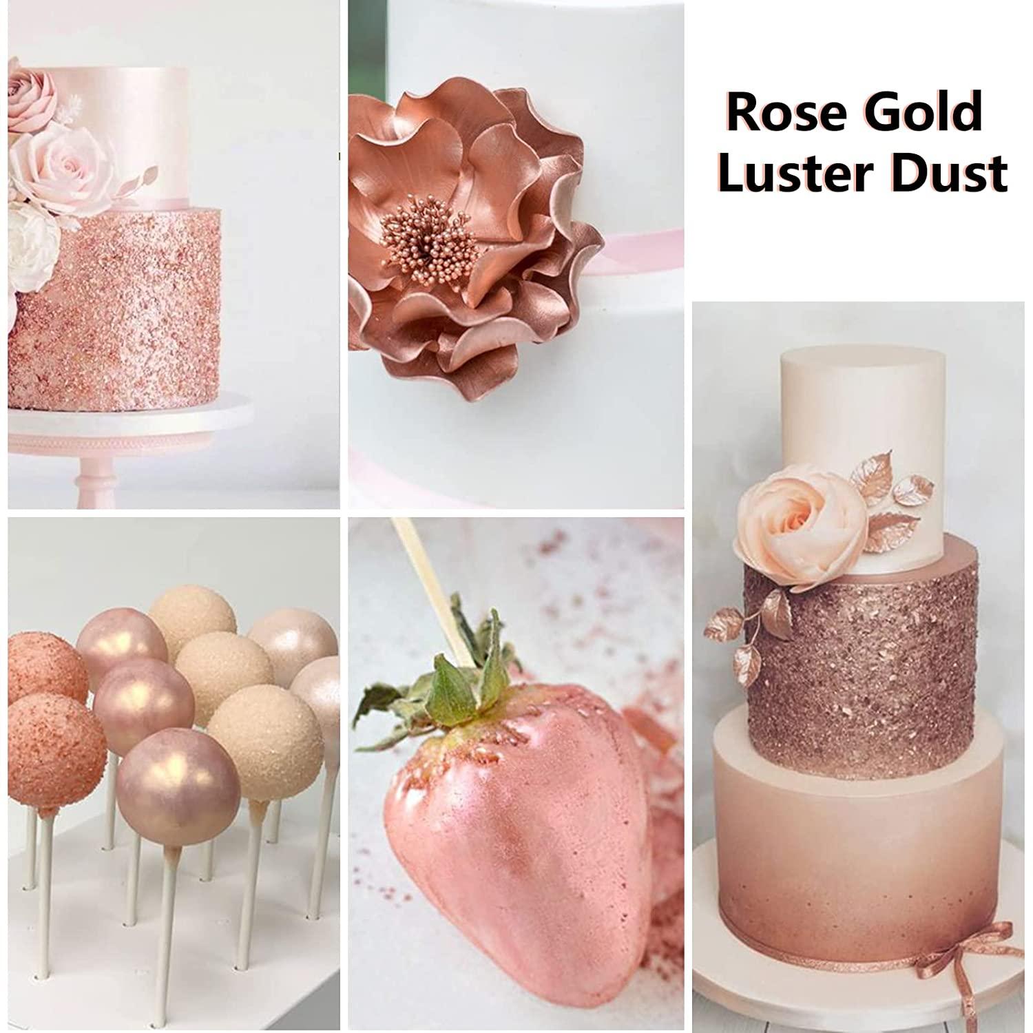 Jelife Rose Gold Edible Luster Dust - 20 grams Food Grade Cake